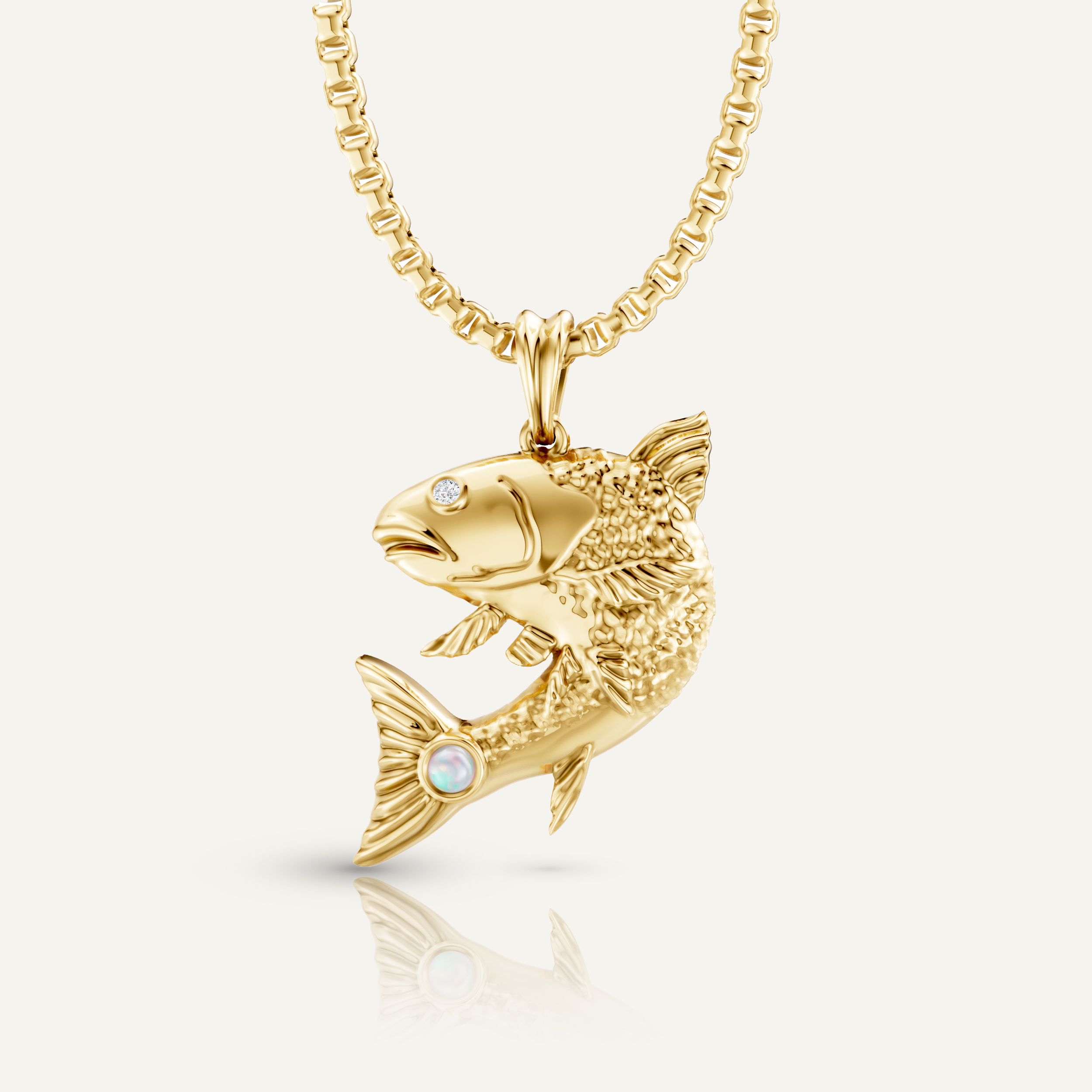 Opal Fish Pendant