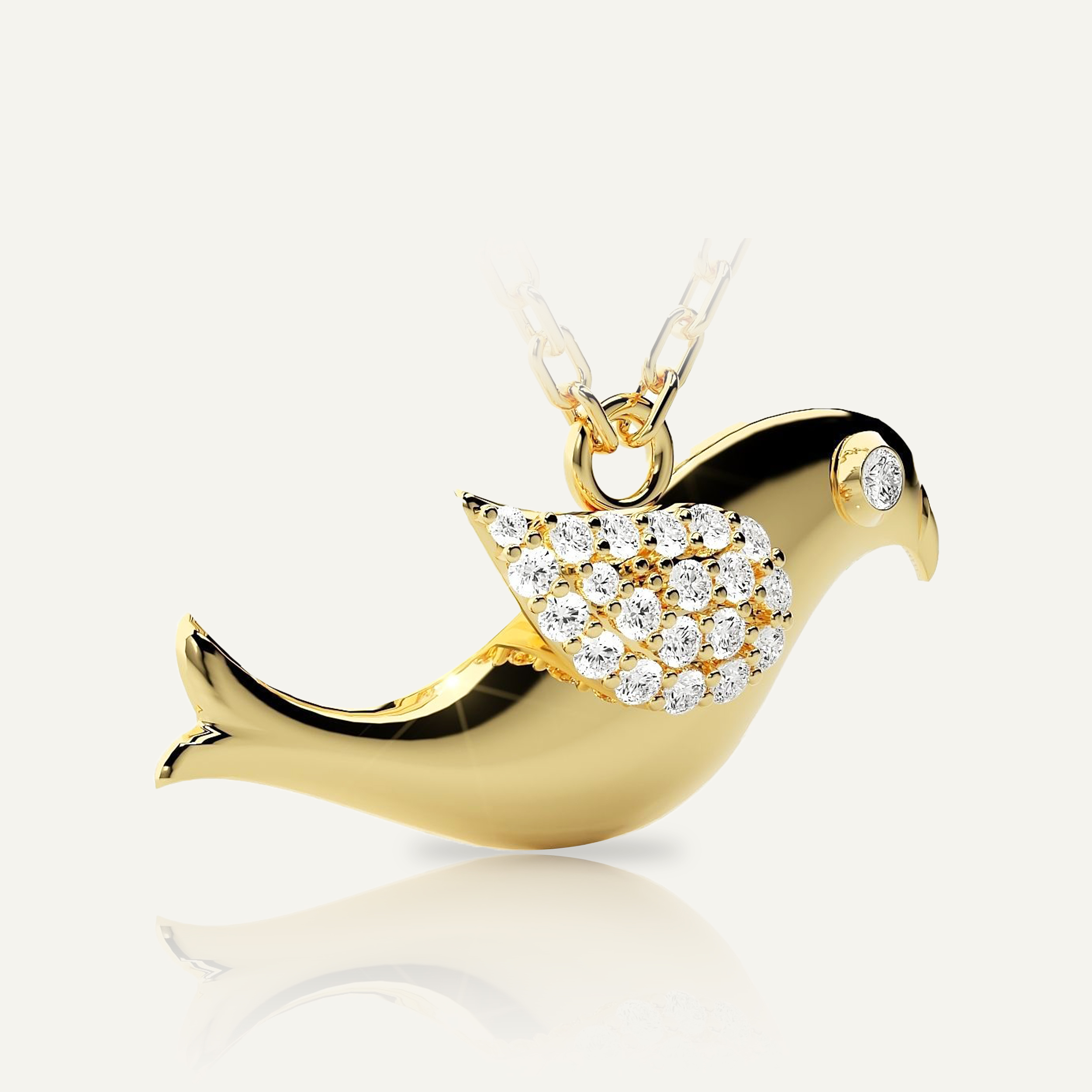 Diamond Bird Pendant set