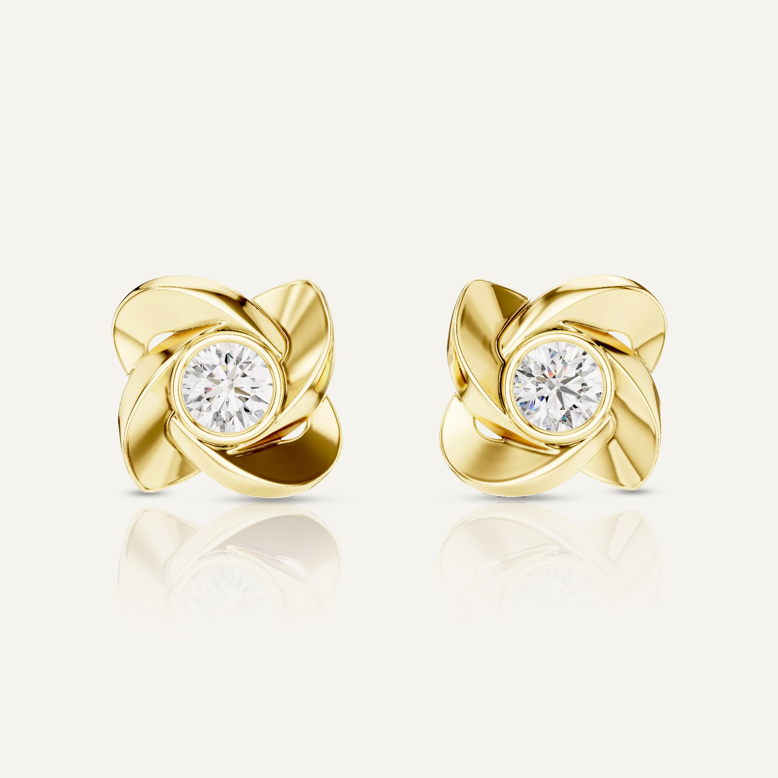Diamond Flower Earrings