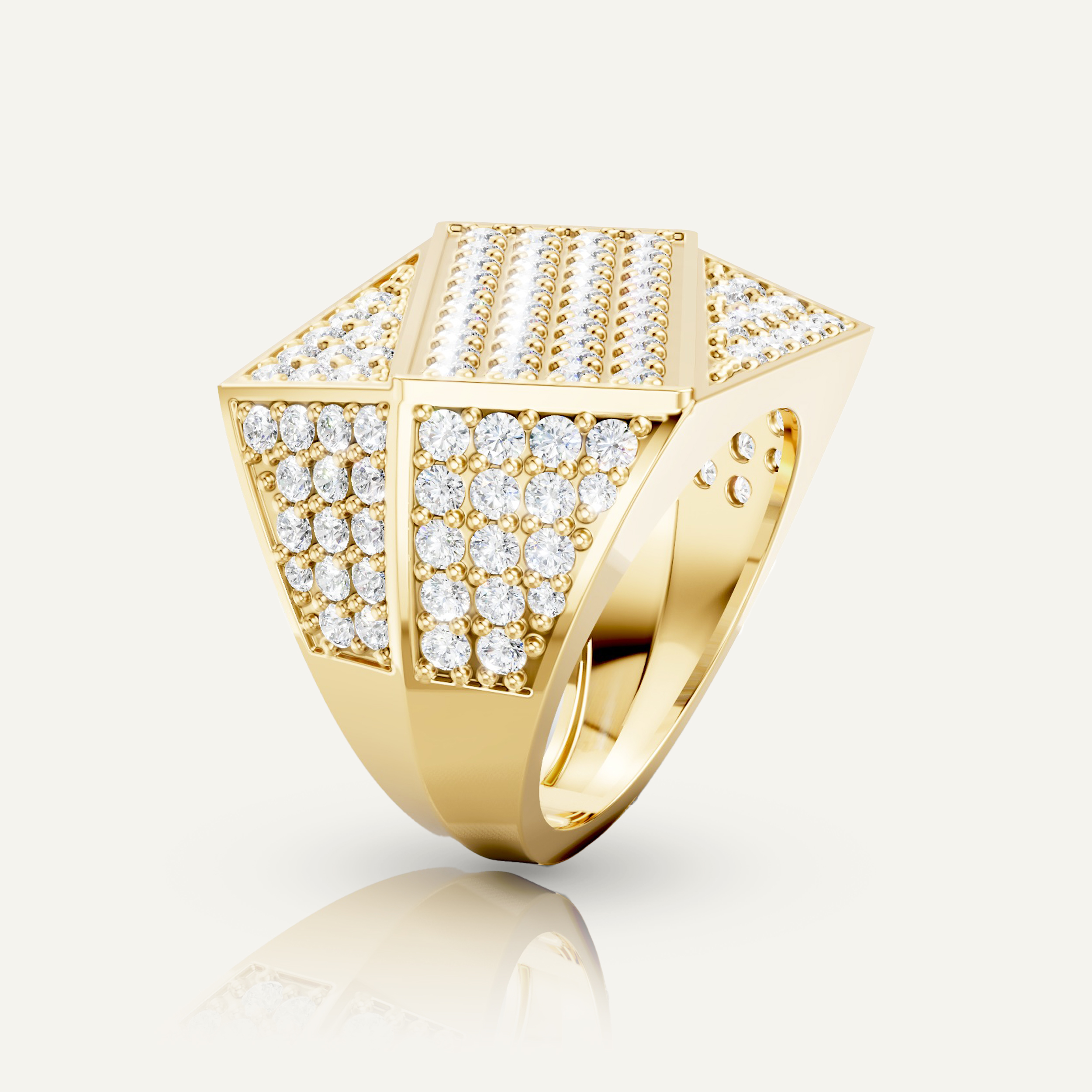 Men's Squared Diamond Ring