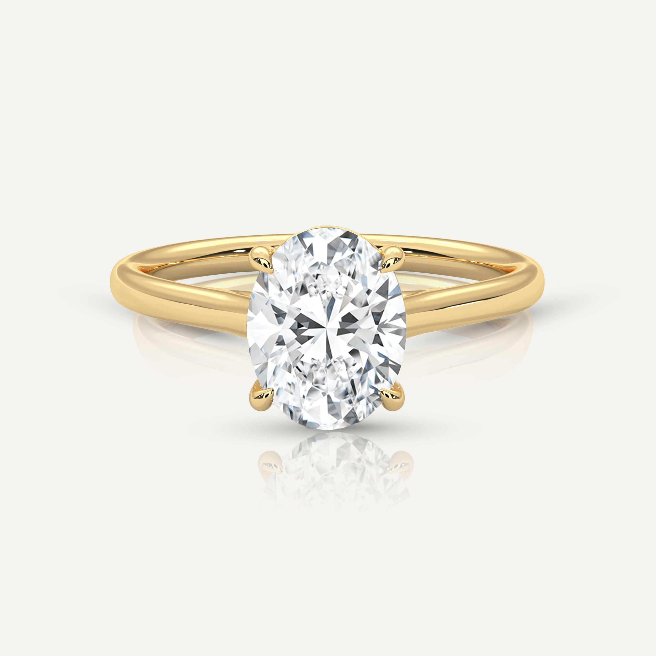 Oval Diamond Solitaire Ring