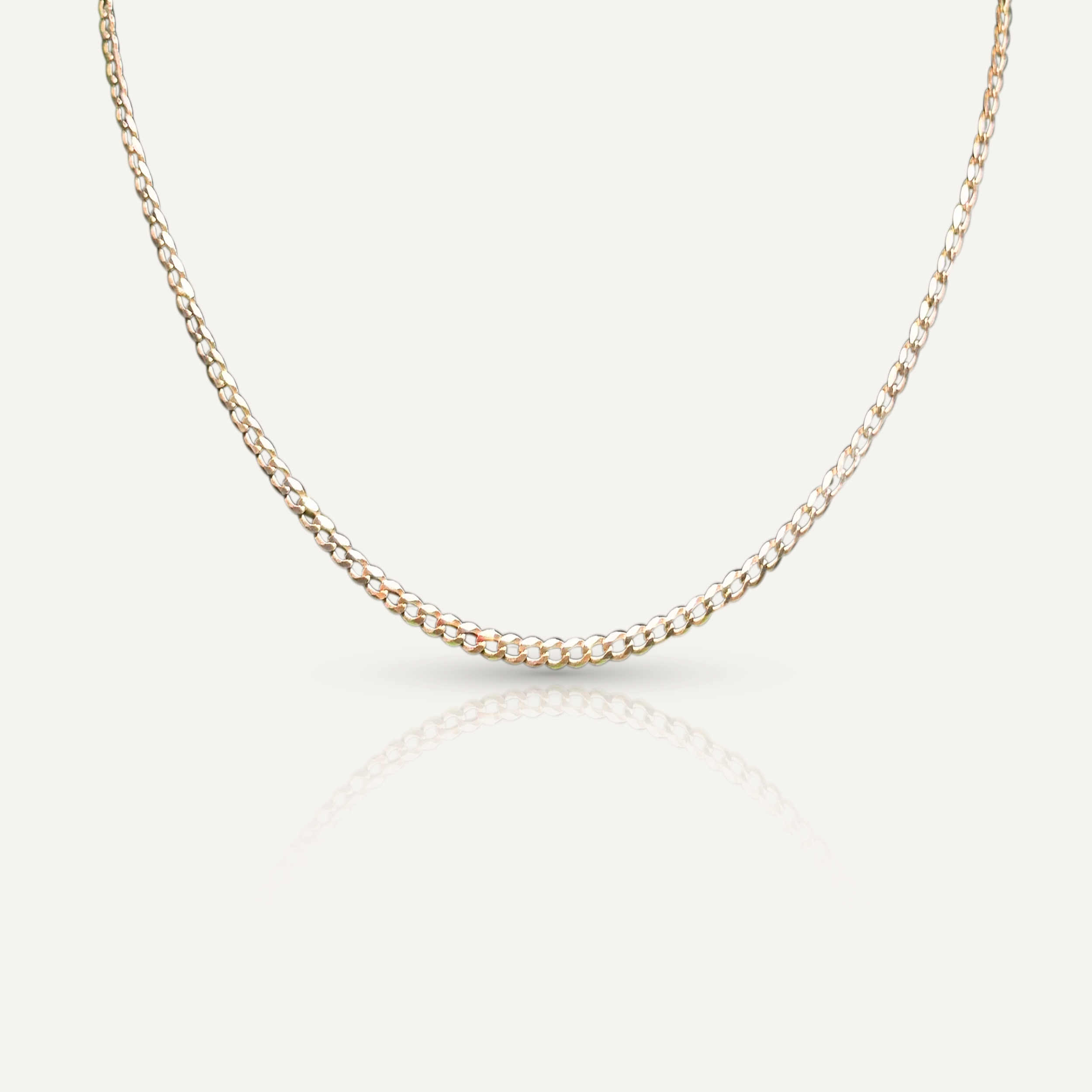 14k Solid Flat Cuban Link Necklace