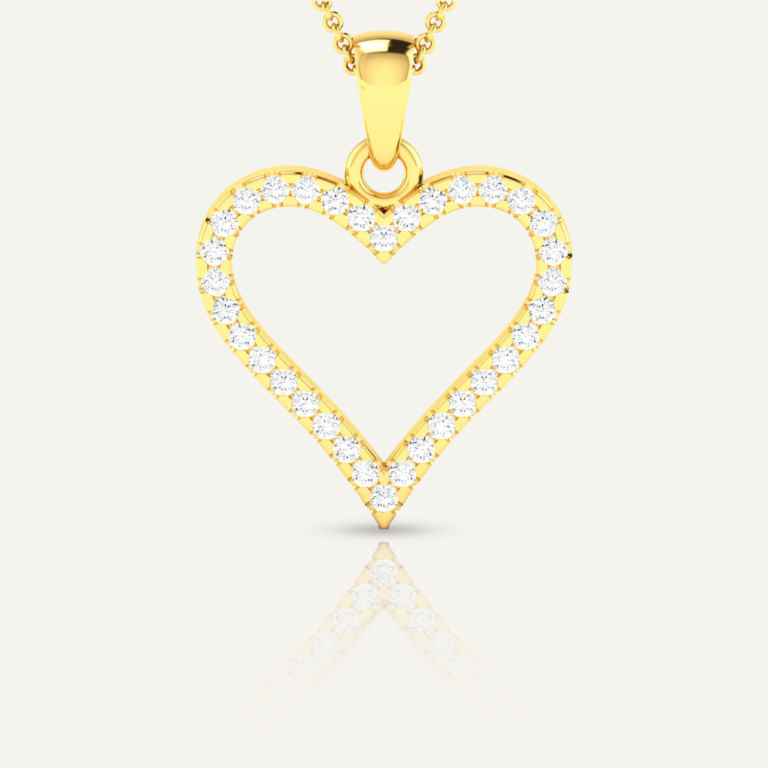 Women's Diamond Heart-Shaped Pendant Necklace
