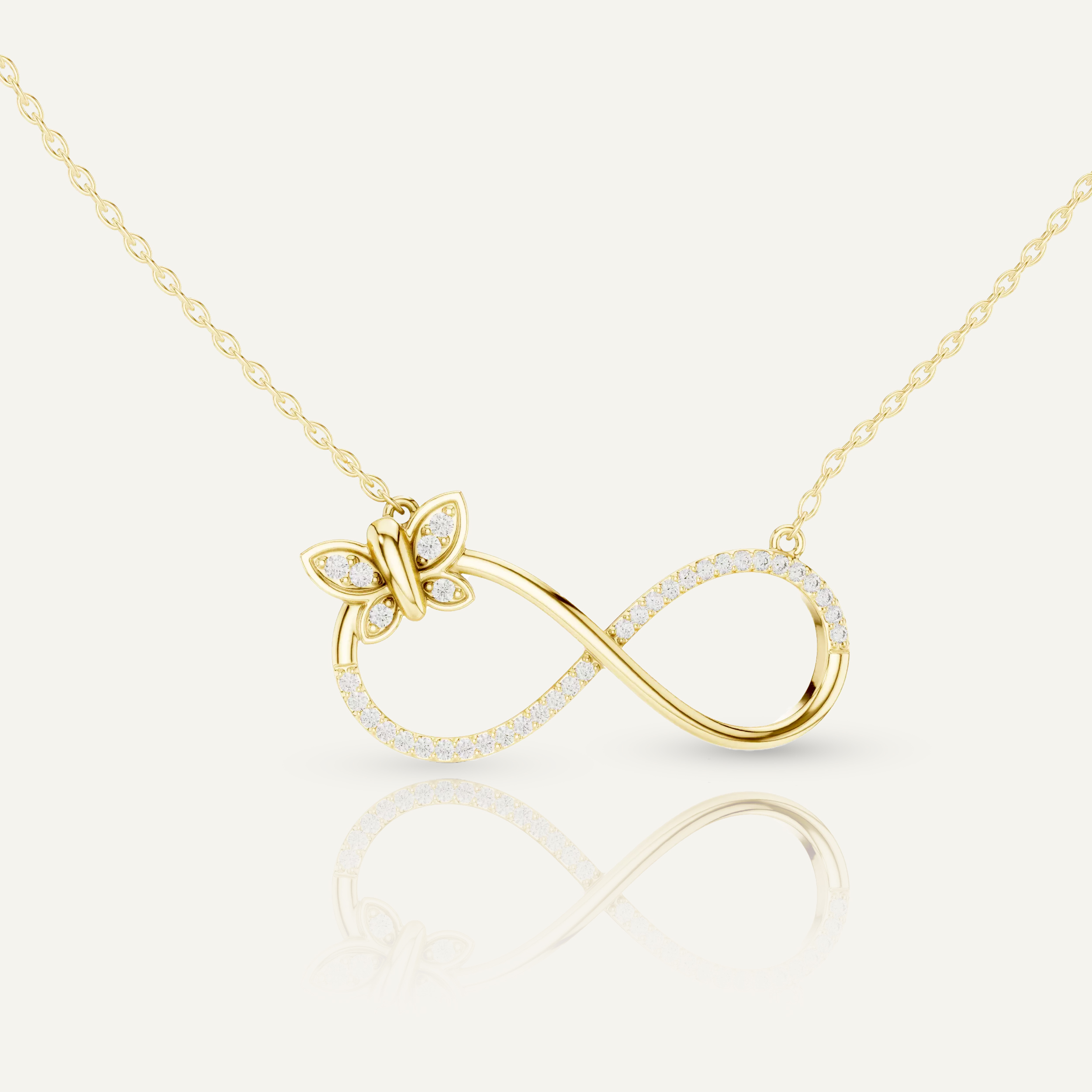 Women's Infinity Butterfly Pendant Necklace
