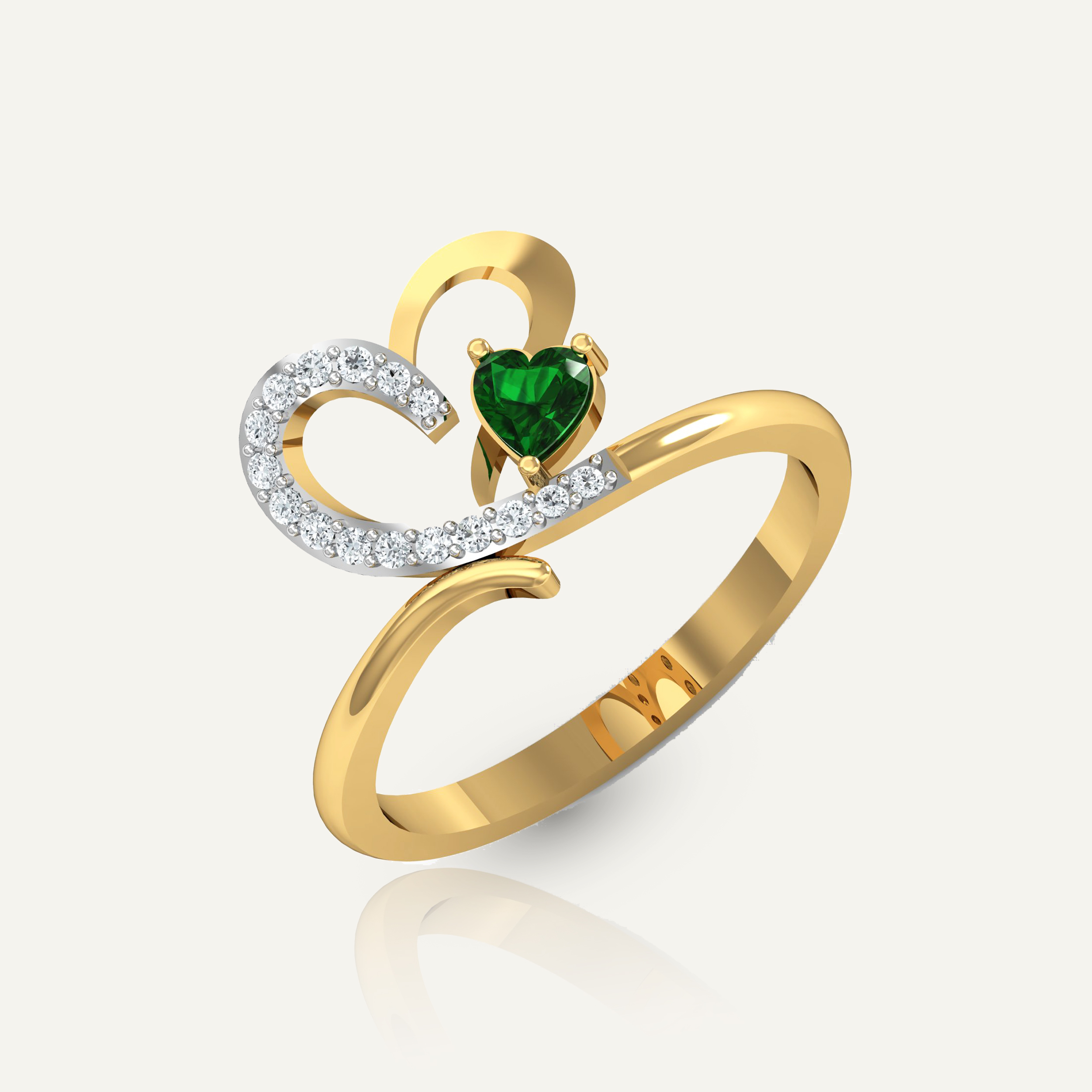 Two-Tone Women's Heart Ring