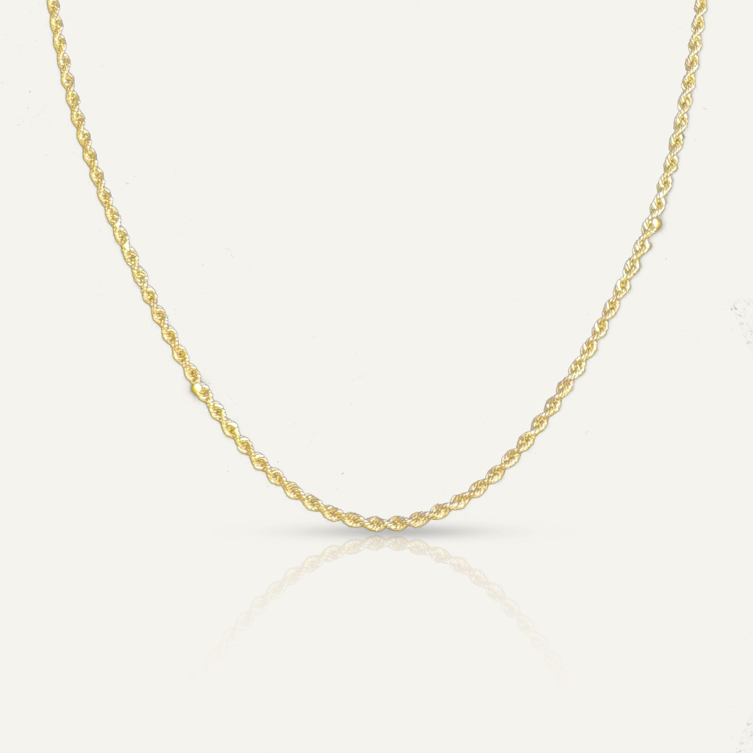 14k Solid Rope Necklace