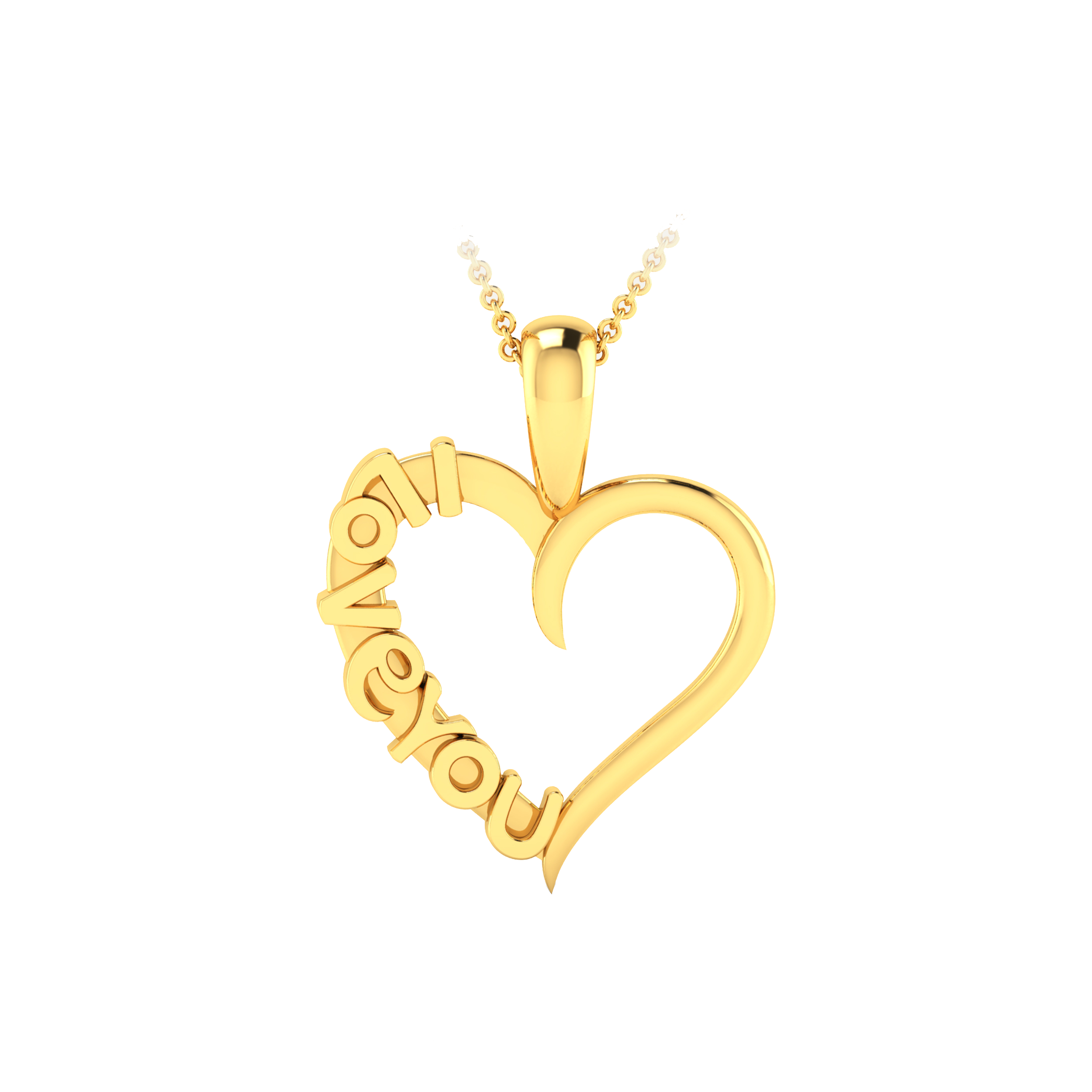 Women's Heart-Shaped ILY Pendant Necklace