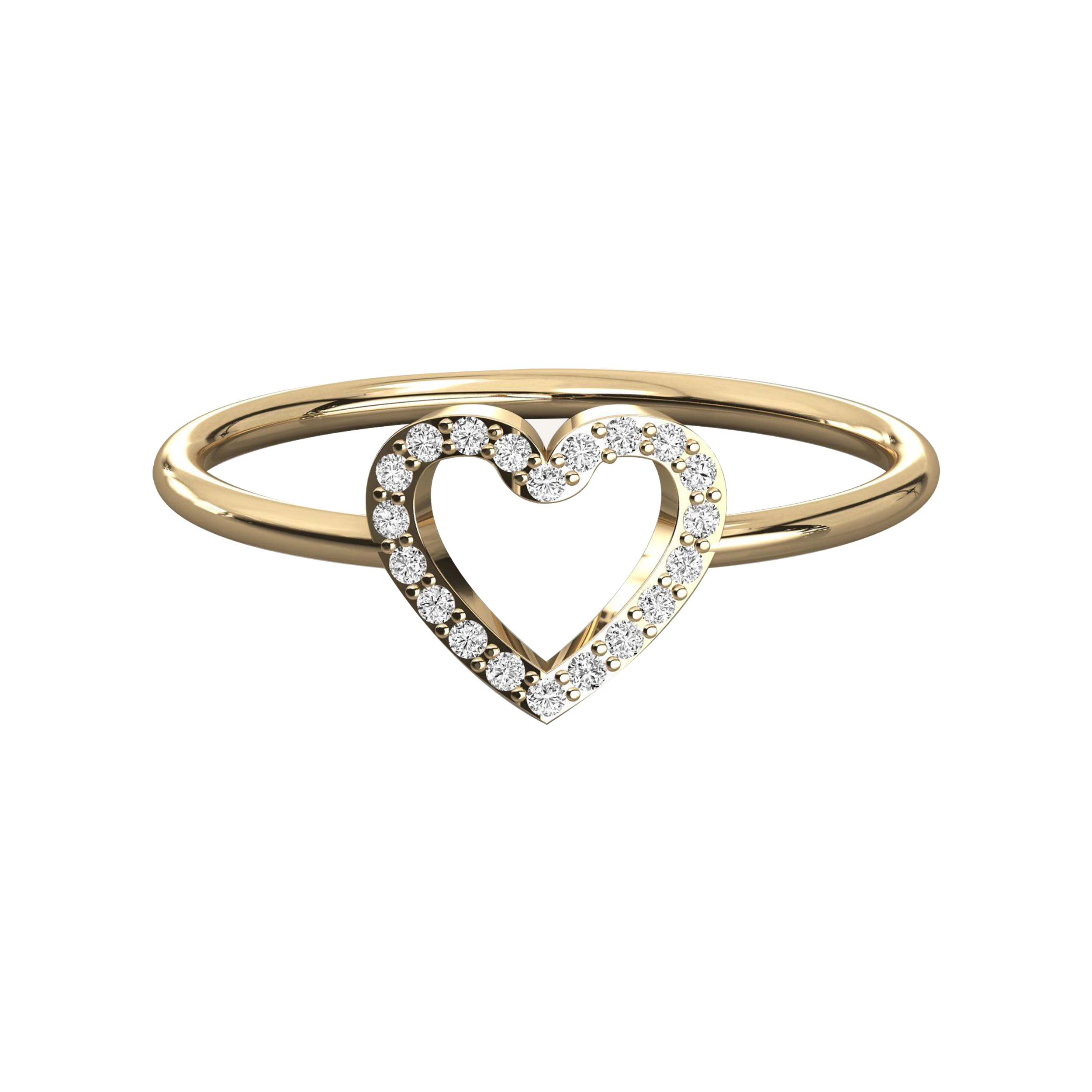 Women's Diamond Heart Outline Ring