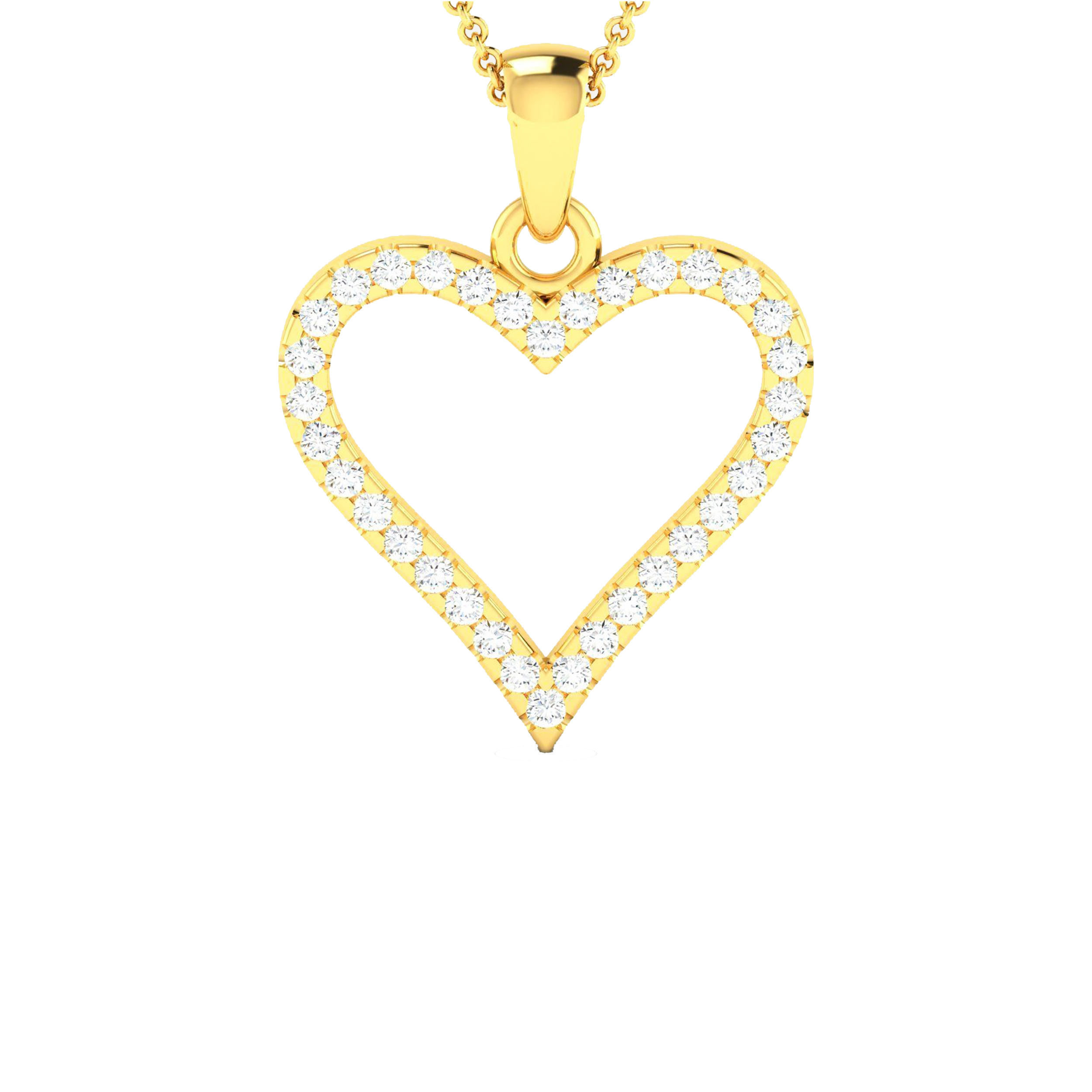 Women's Diamond Heart-Shaped Pendant Necklace