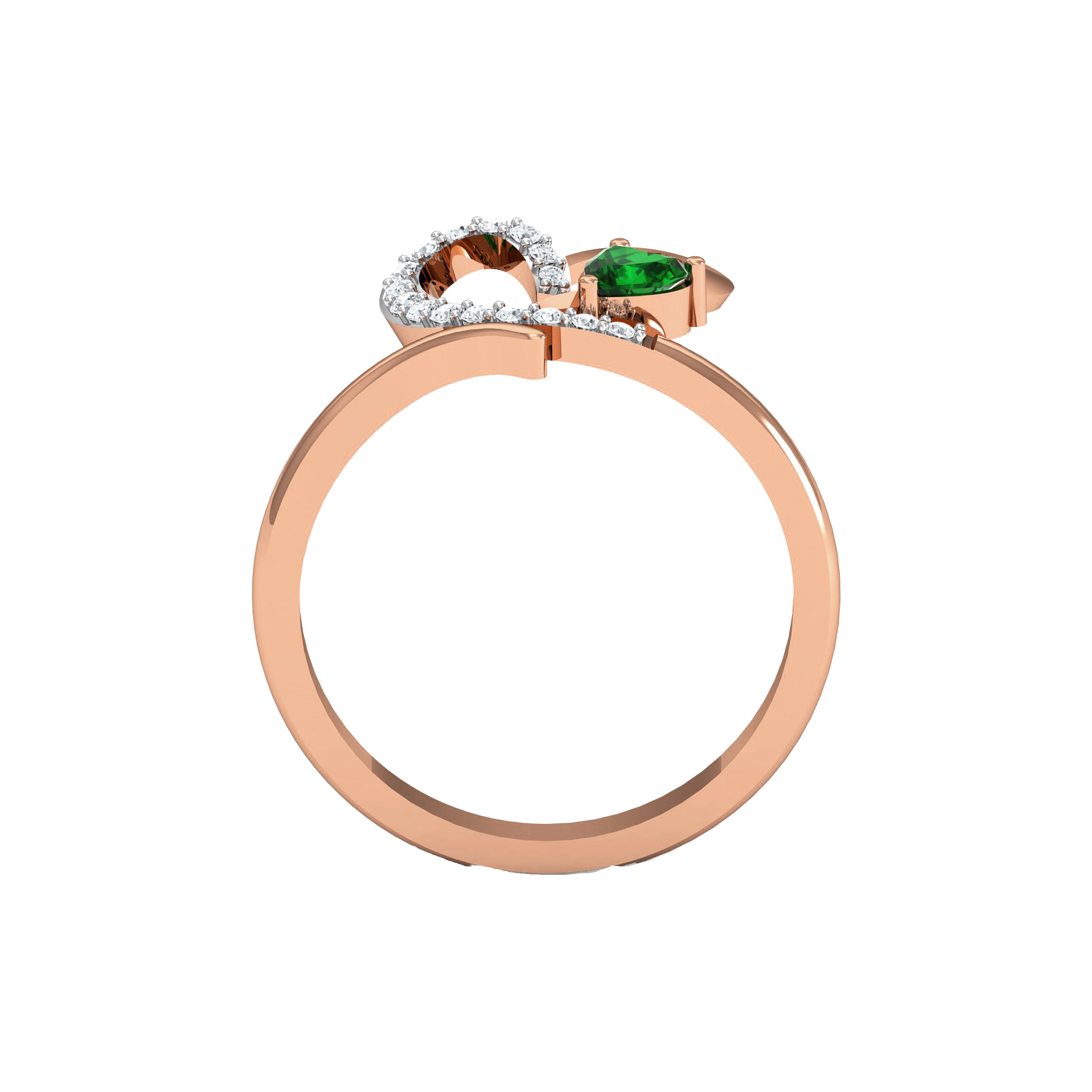 Two-Tone Women’s Heart Pendant, Ring, and Earrings Set - Image 9