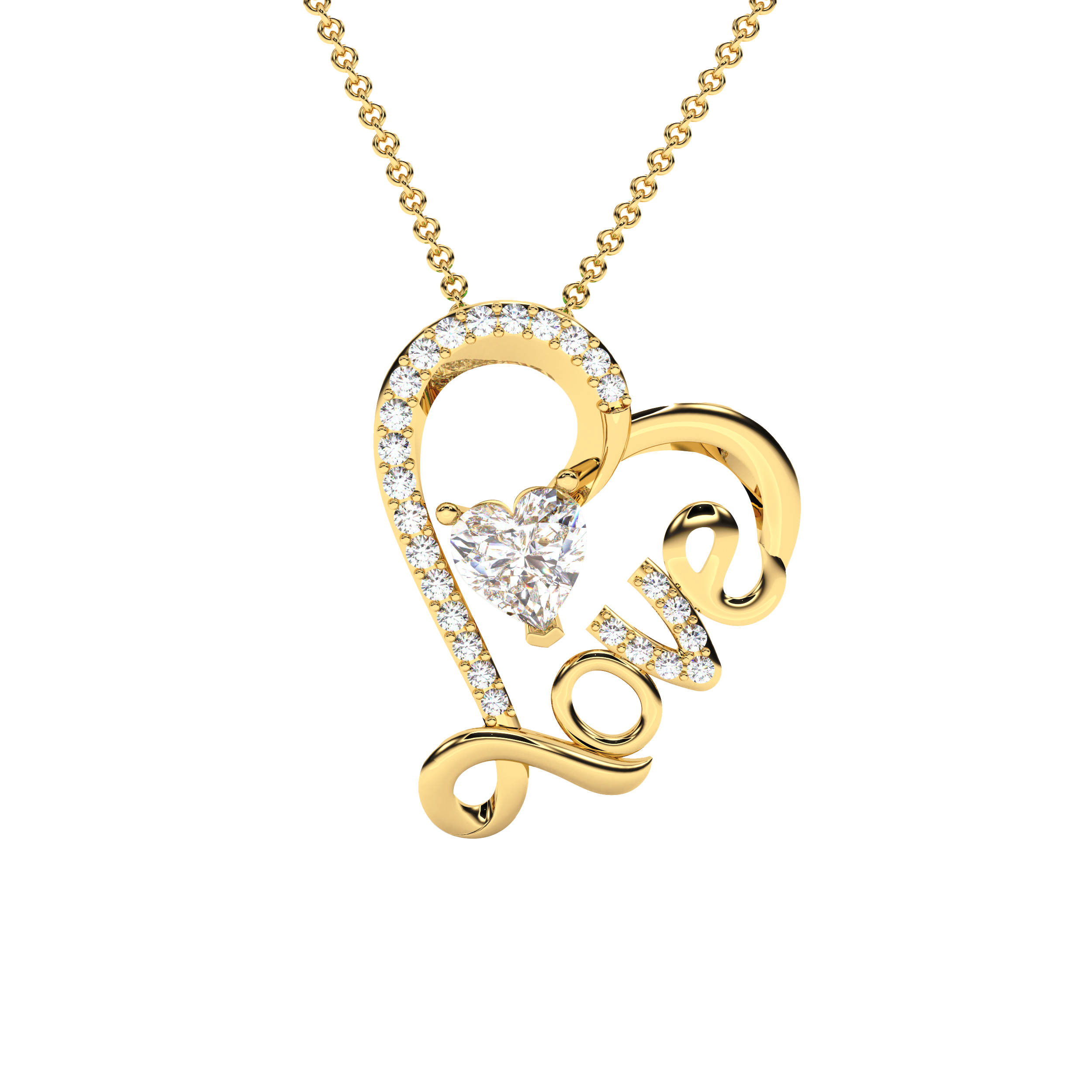 Women's Heart "Love" Pendant Necklace (v2)