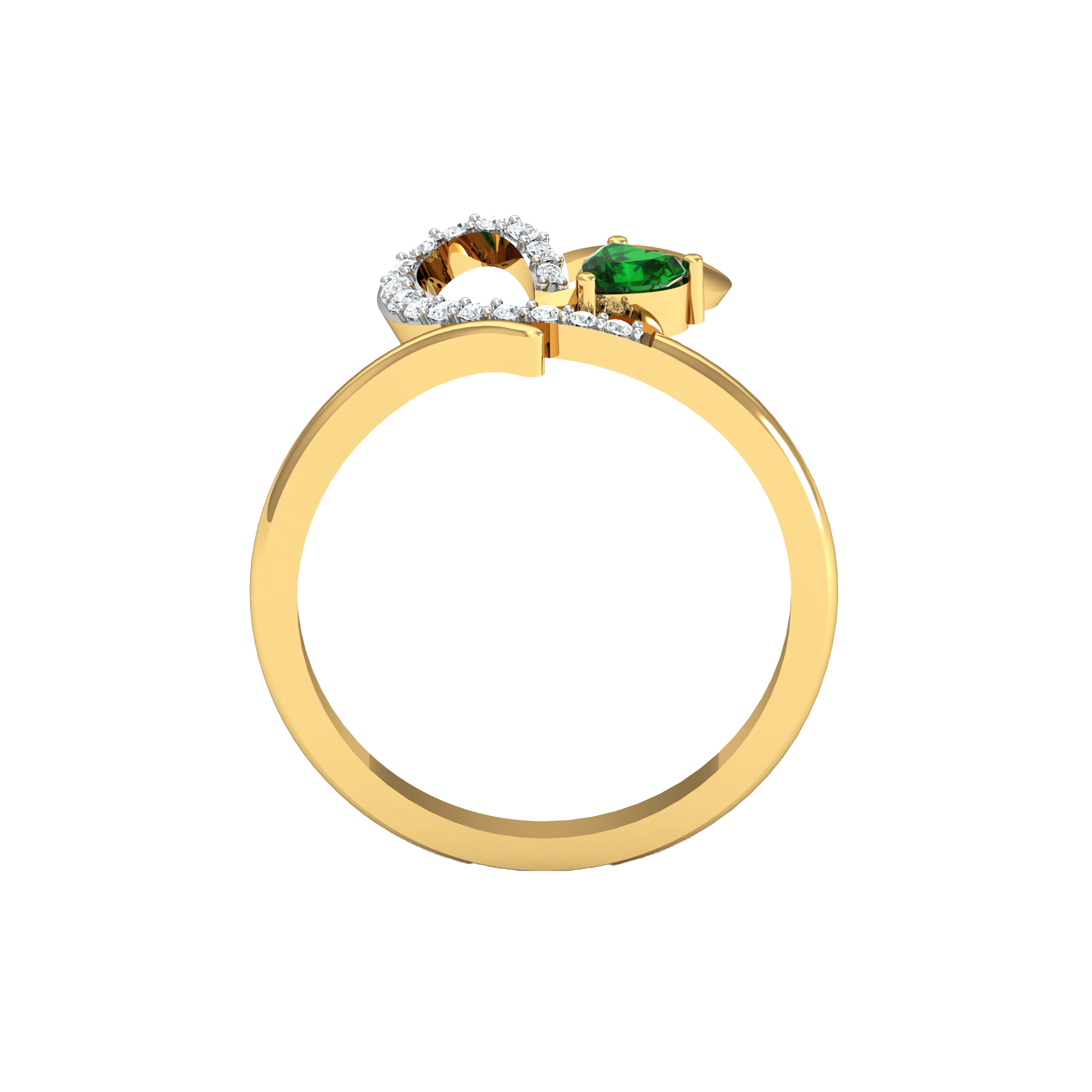 Two-Tone Women’s Heart Pendant, Ring, and Earrings Set - Image 3