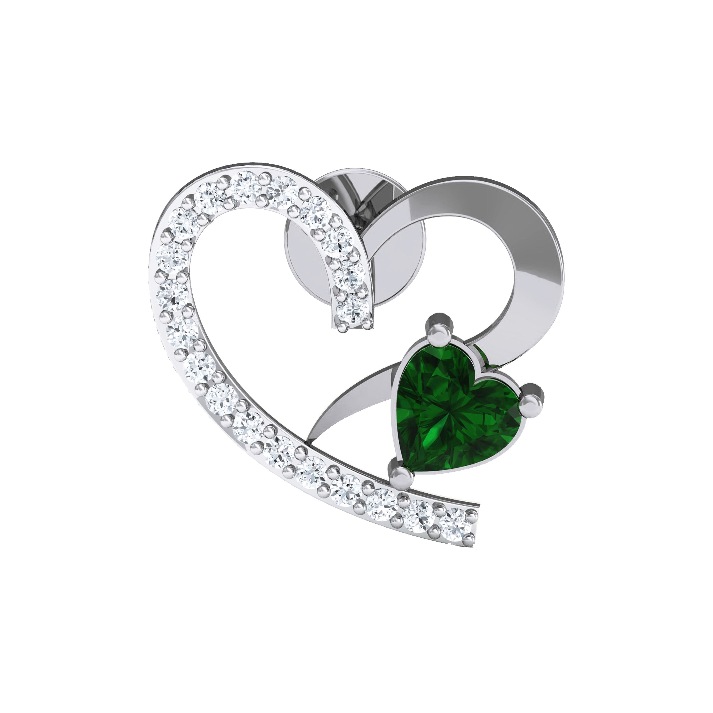 Two-Tone Women’s Heart Pendant, Ring, and Earrings Set - Image 13
