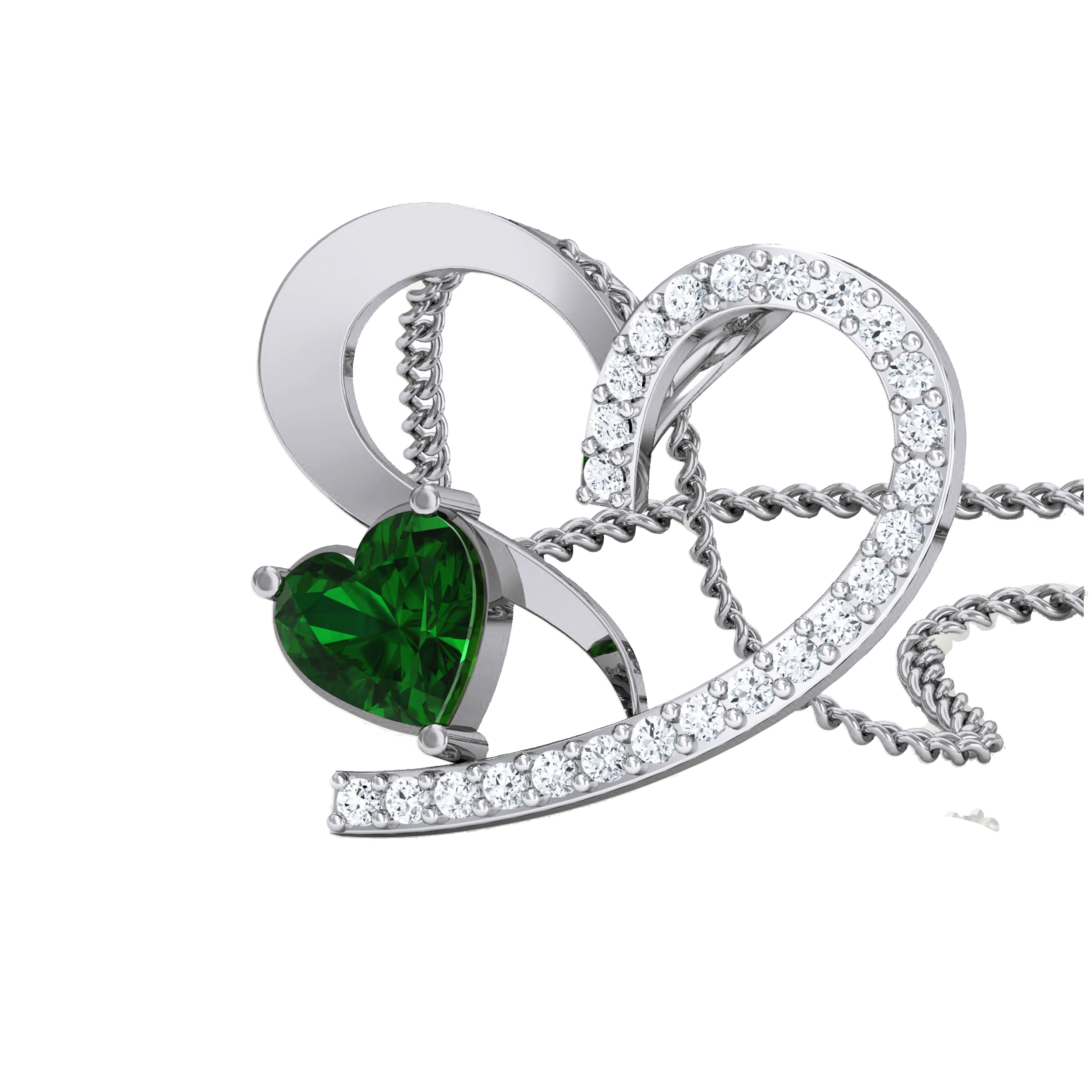 Two-Tone Women’s Heart Pendant, Ring, and Earrings Set - Image 14