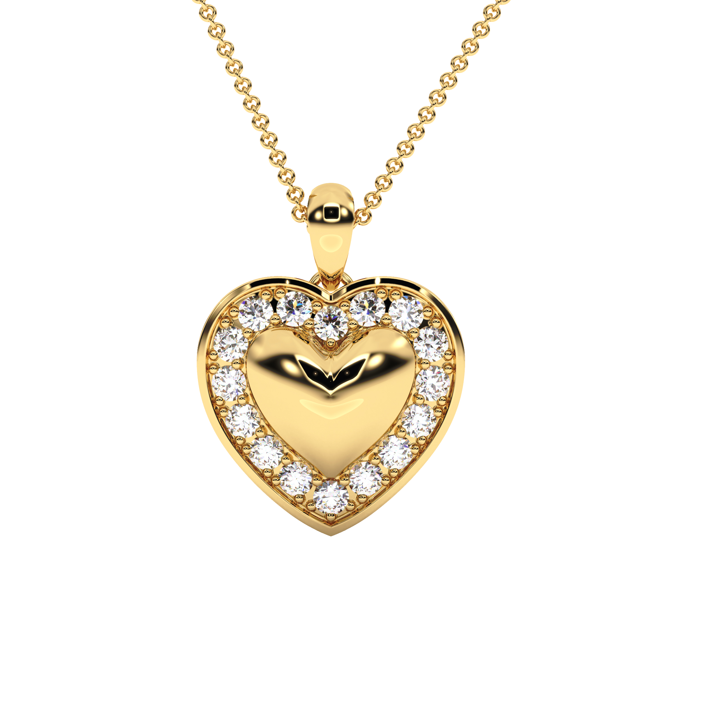 Women's Solid Heart Pendant Necklace