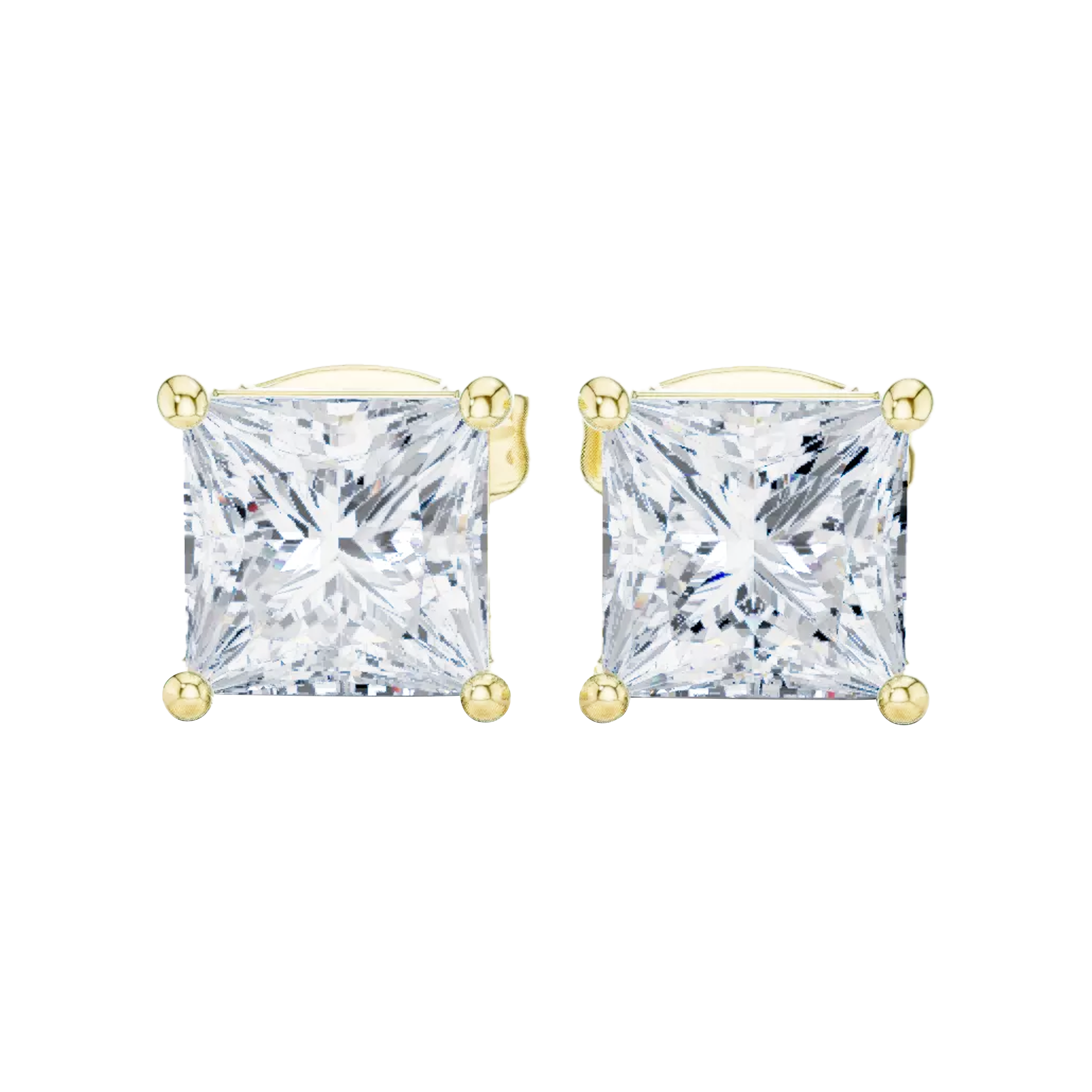 1CT Princess Diamond Solitaire Stud Earrings