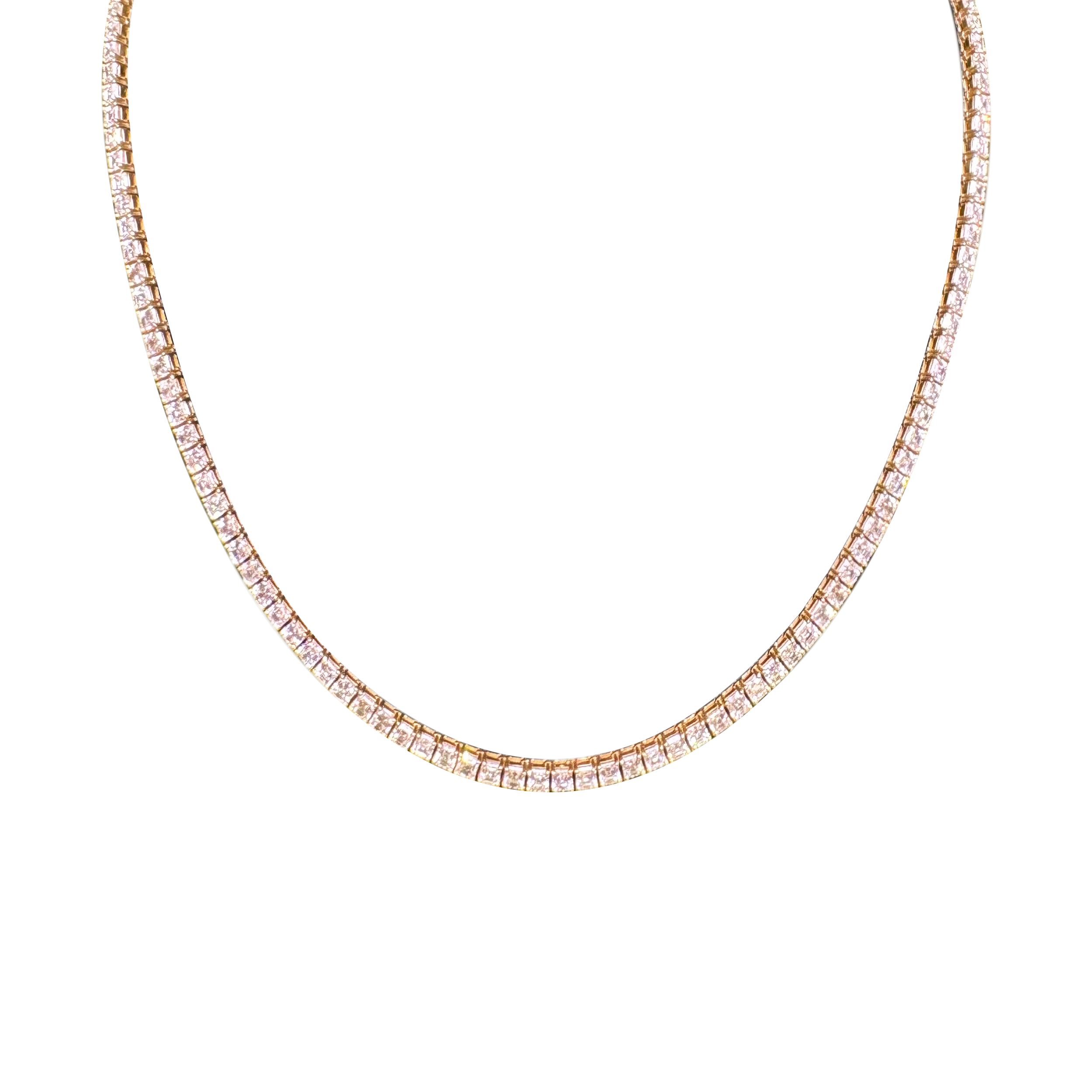 20" Asscher-Cut Diamond Tennis Necklace