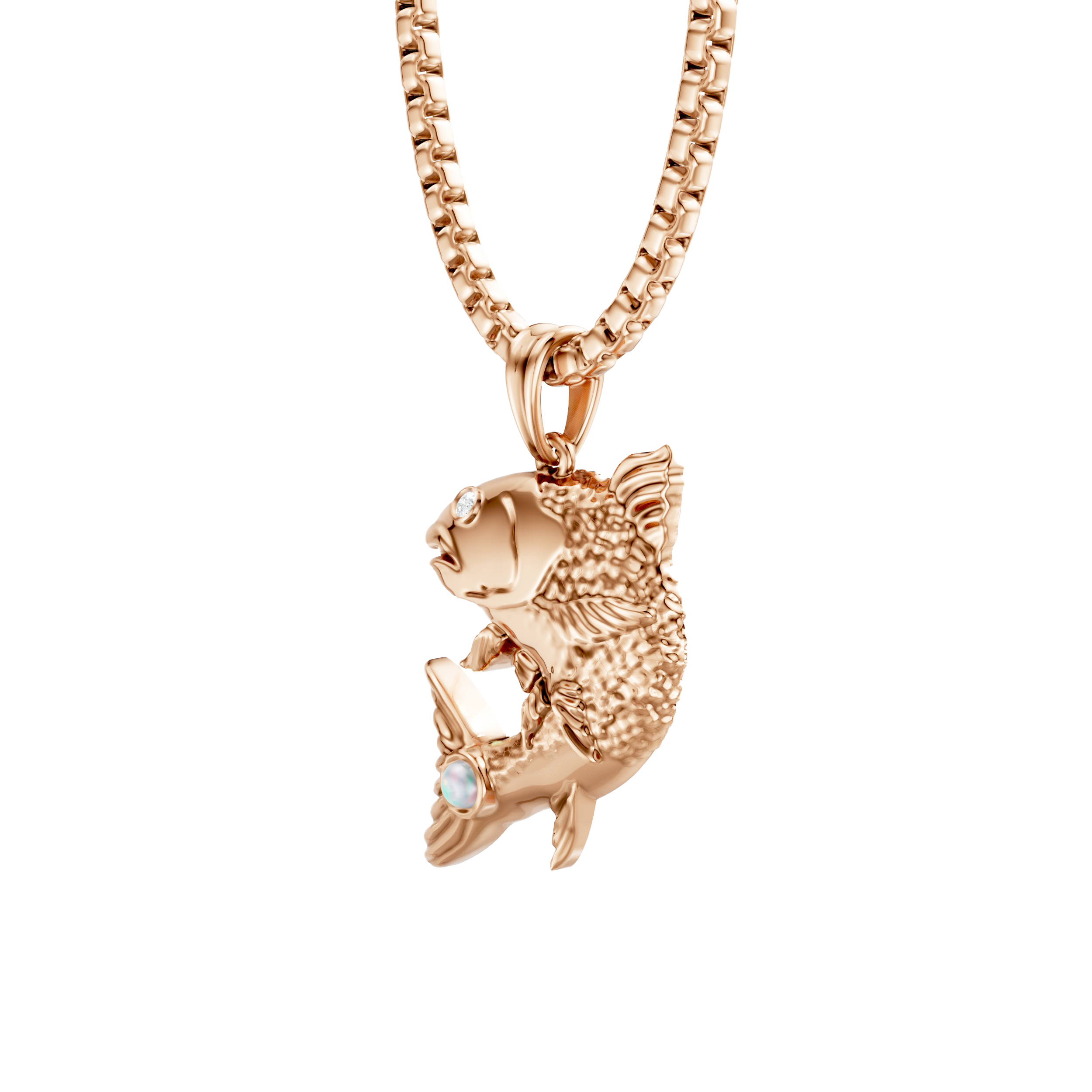 Cabochon Opal Fish Pendant - Image 5