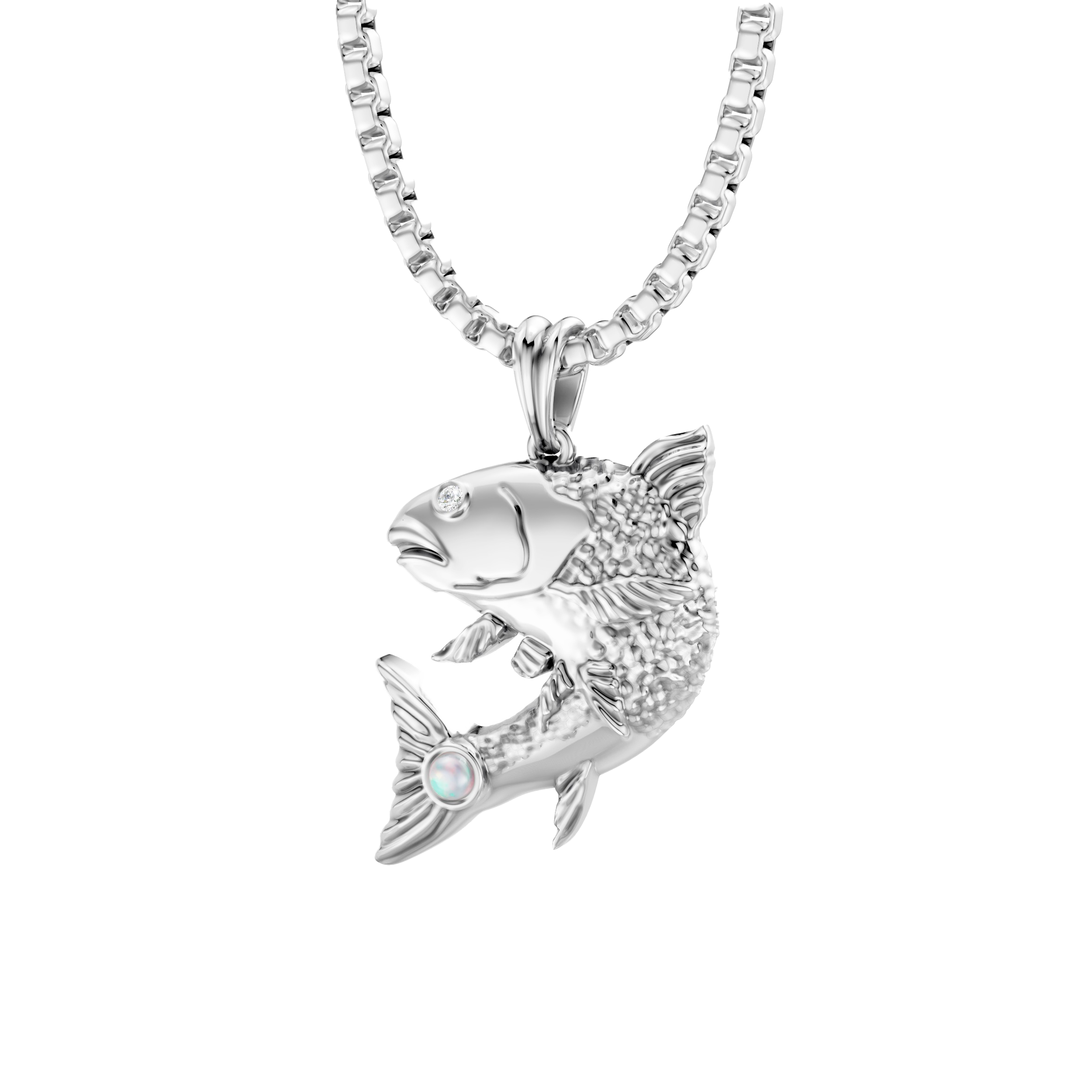 Cabochon Opal Fish Pendant - Image 8