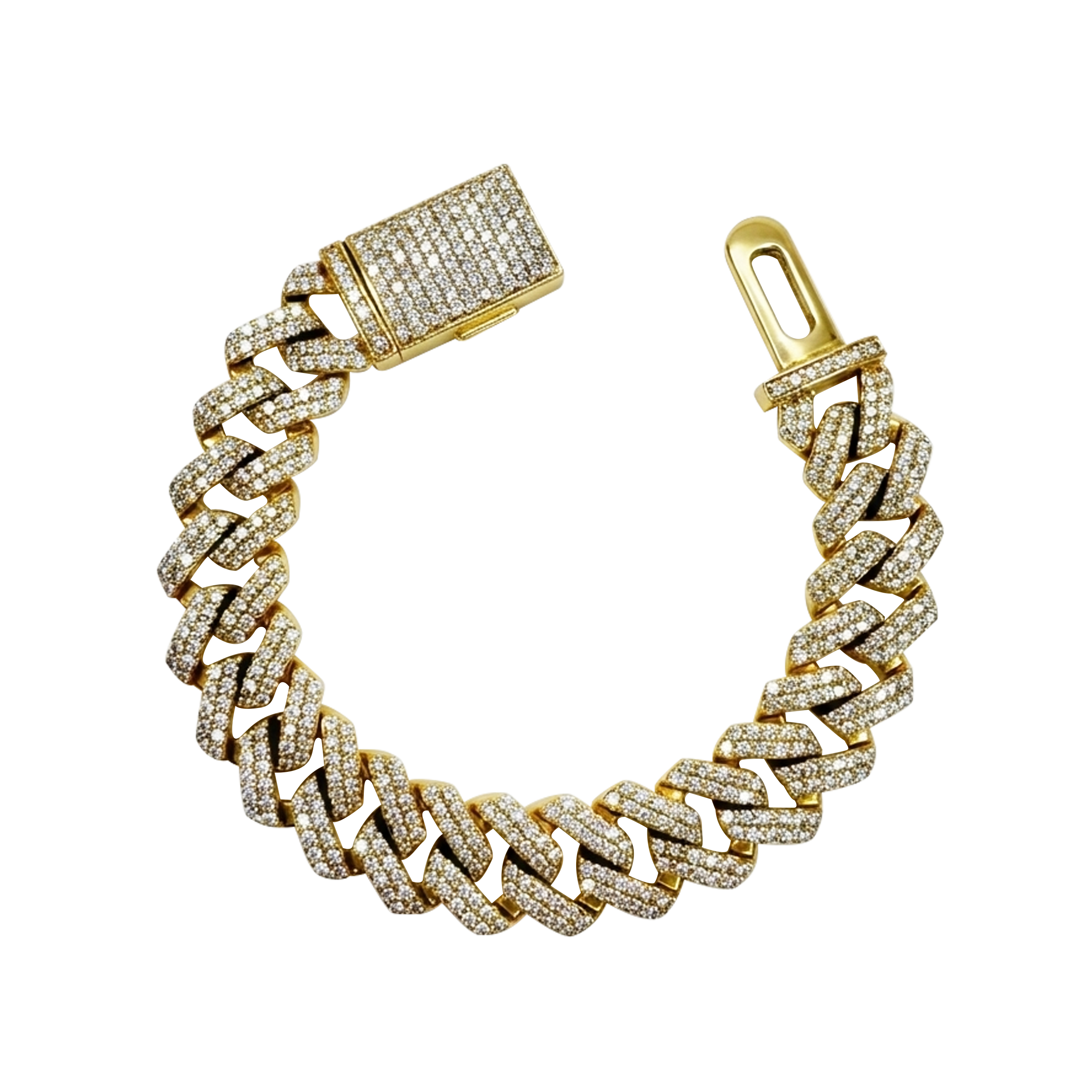 15mm Diamond Miami Cuban Link Bracelet (7.5")