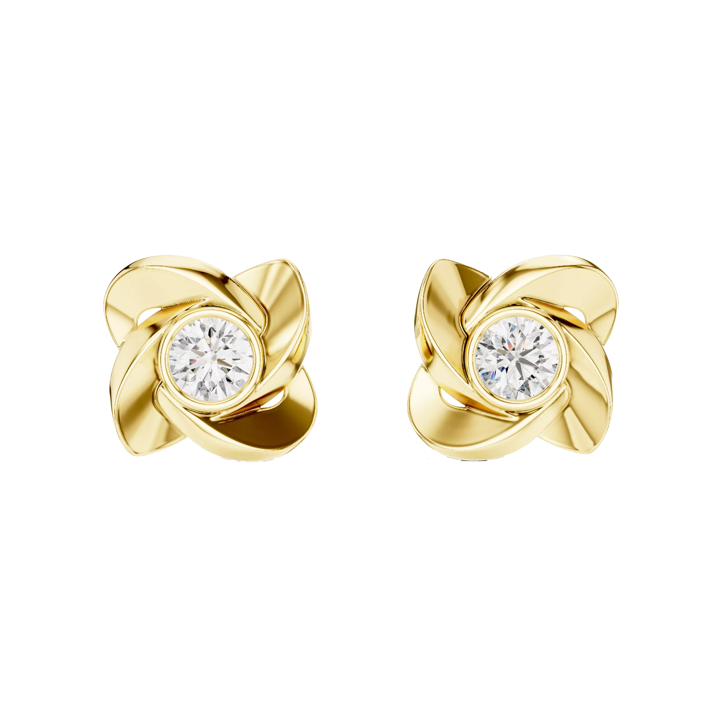 Diamond Flower Studs Earrings