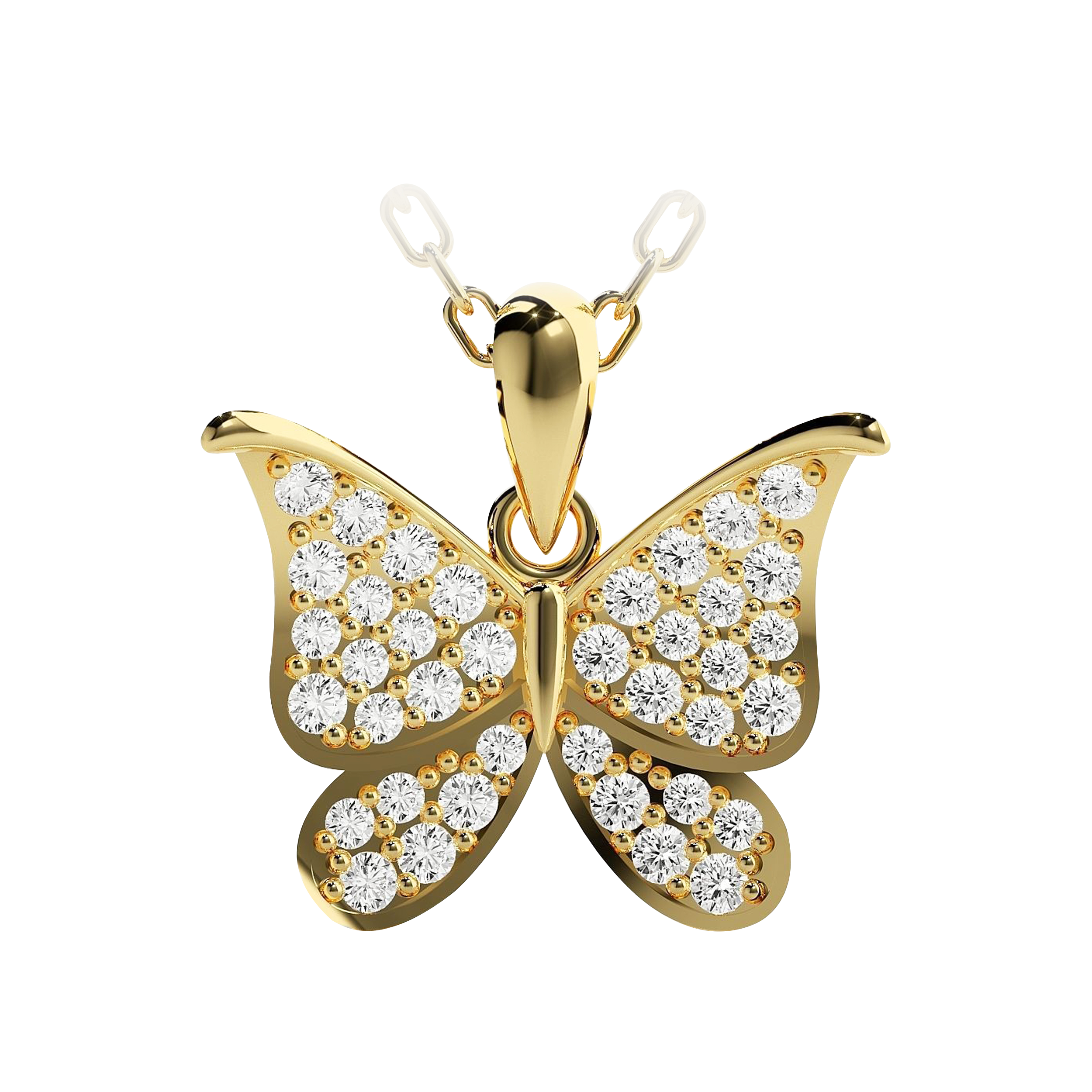 Diamond Butterfly Pendant Set
