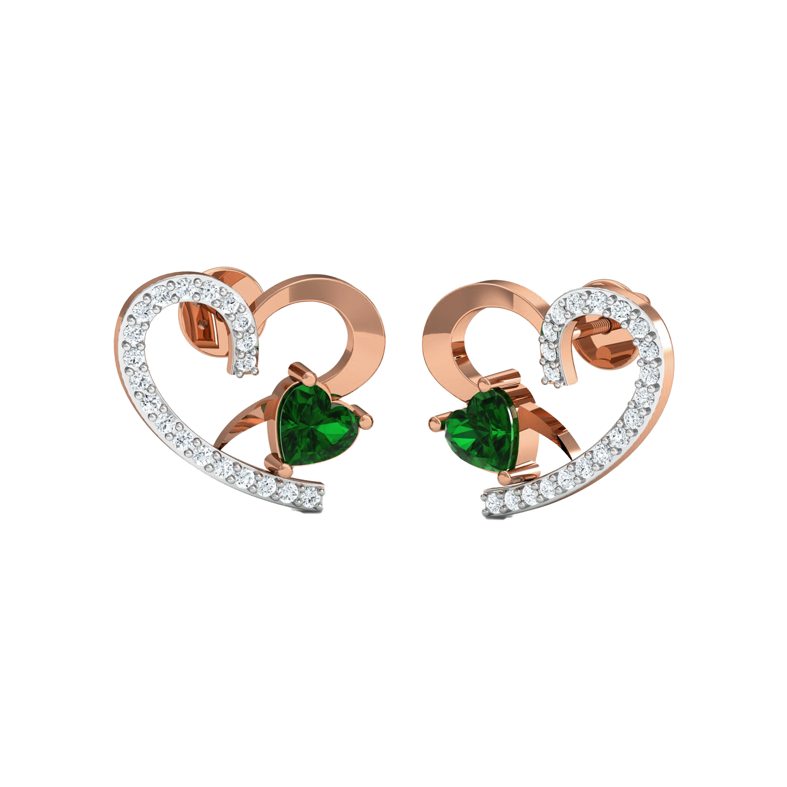 Two-Tone Women’s Heart Pendant, Ring, and Earrings Set - Image 10