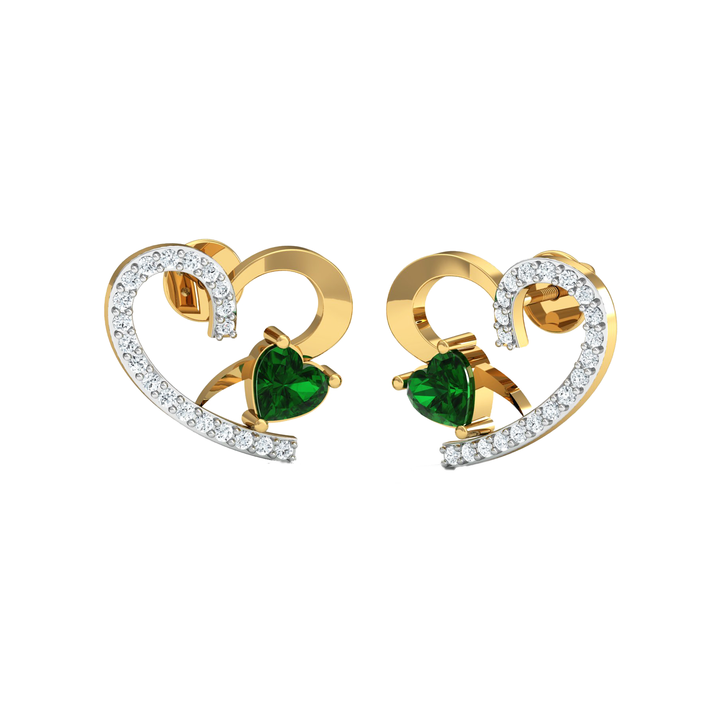 Two-Tone Women’s Heart Pendant, Ring, and Earrings Set - Image 4