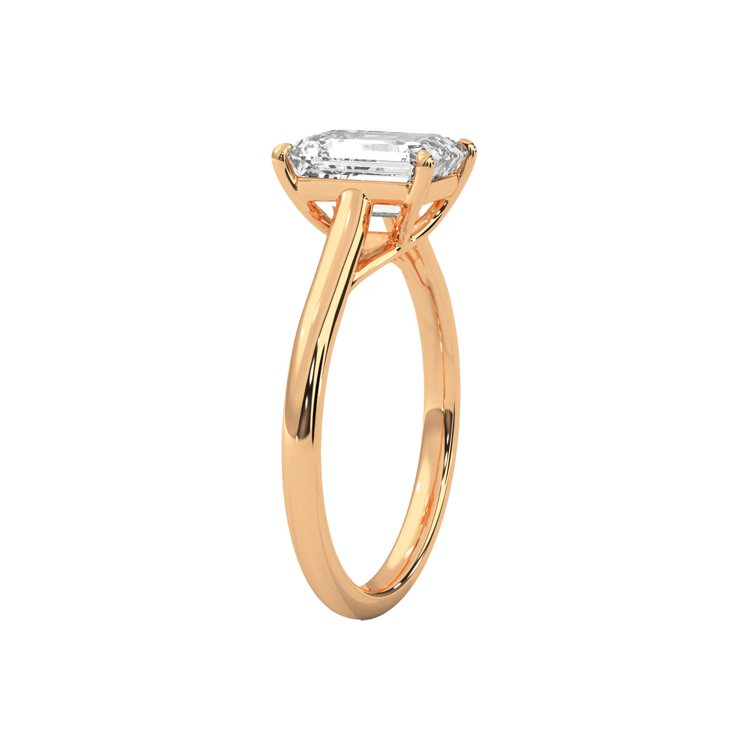 Emerald Diamond Solitaire Ring - Image 4
