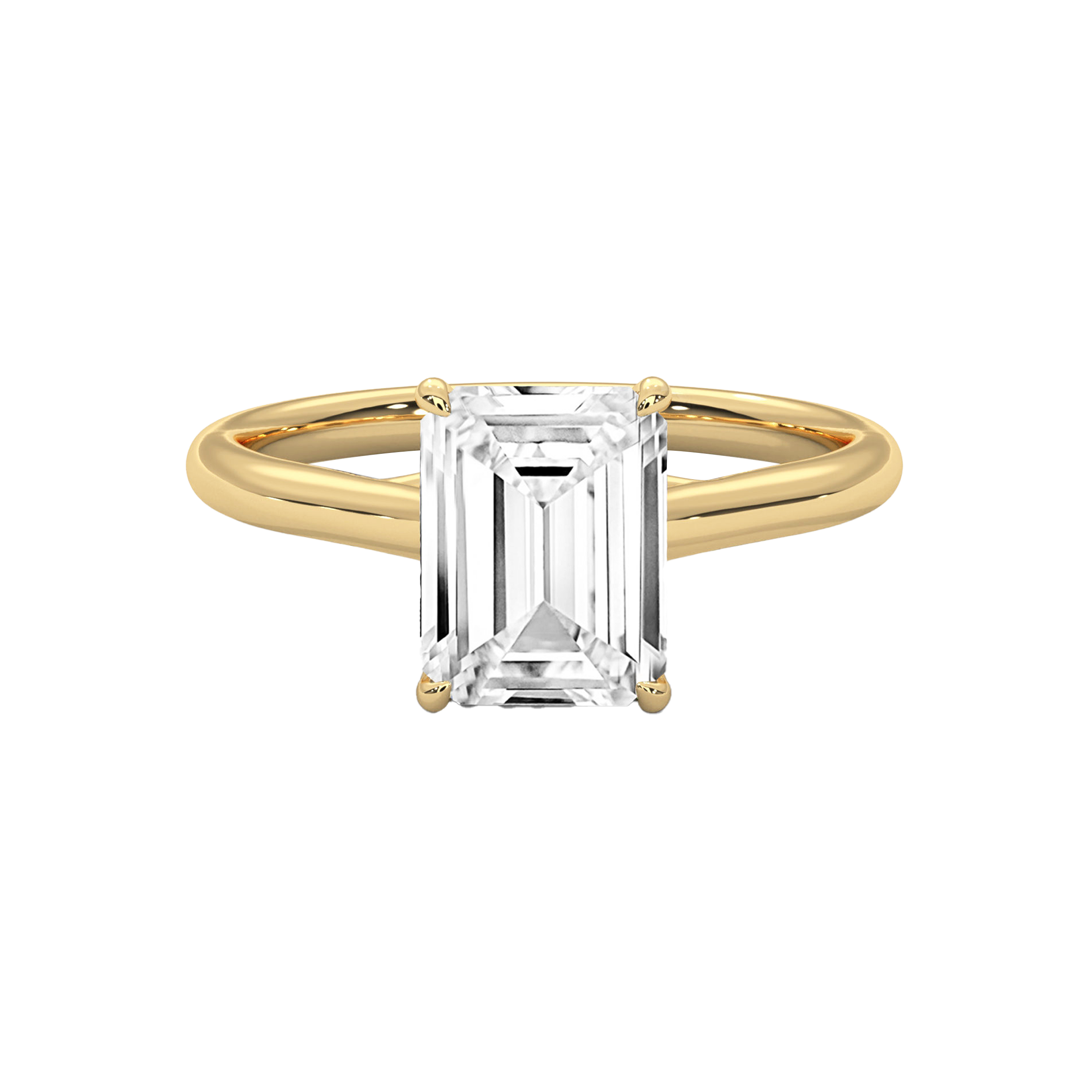 Emerald Diamond Solitaire Ring