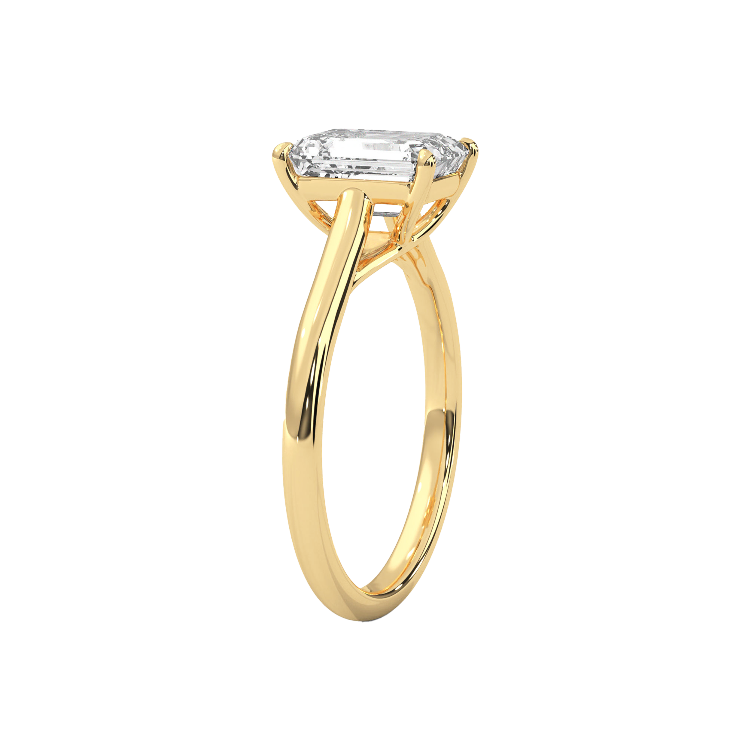 Emerald Diamond Solitaire Ring - Image 2