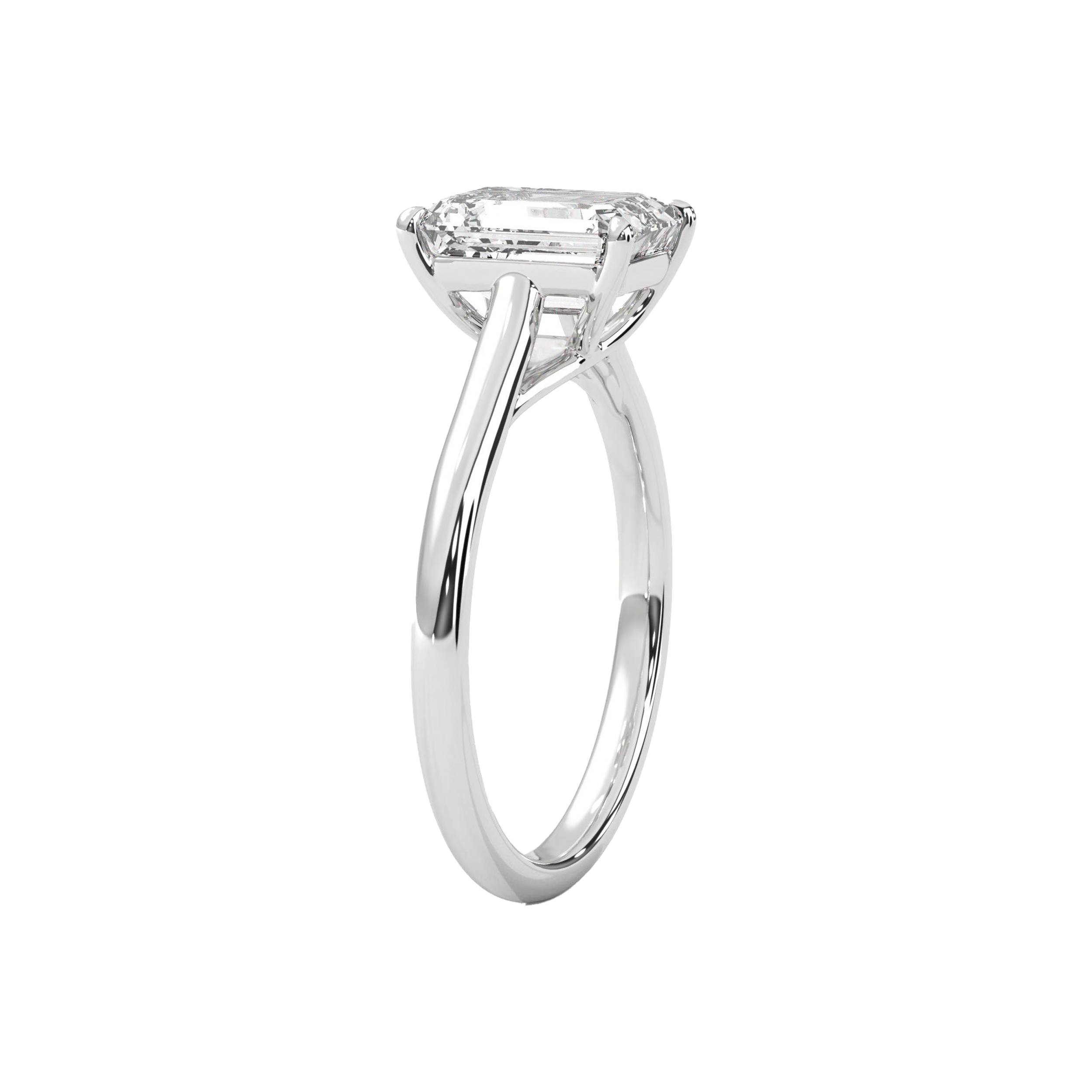 Emerald Diamond Solitaire Ring - Image 8