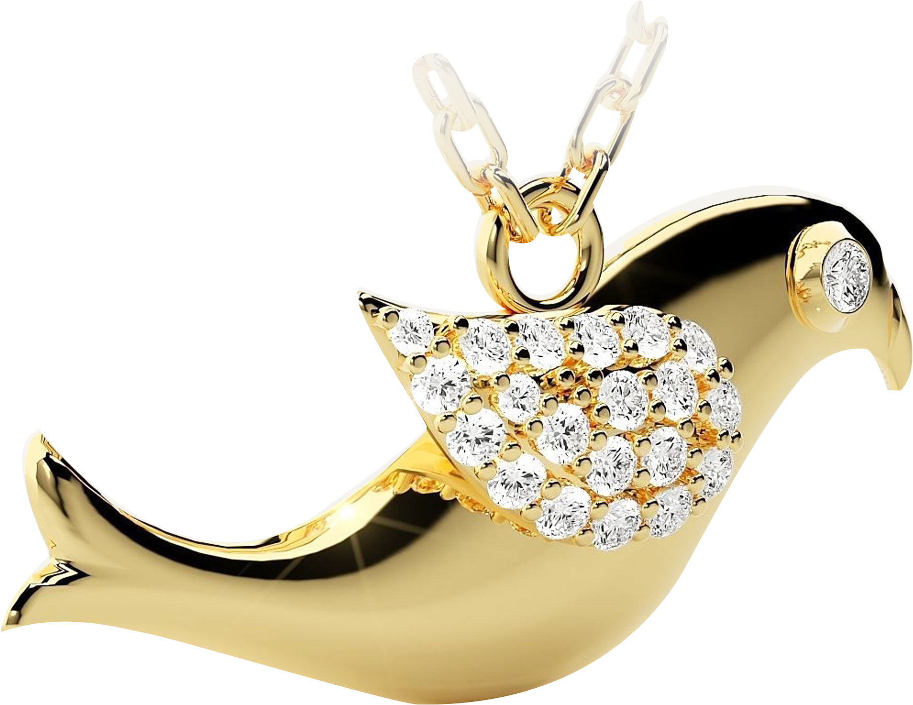 Diamond Bird Pendant Necklace