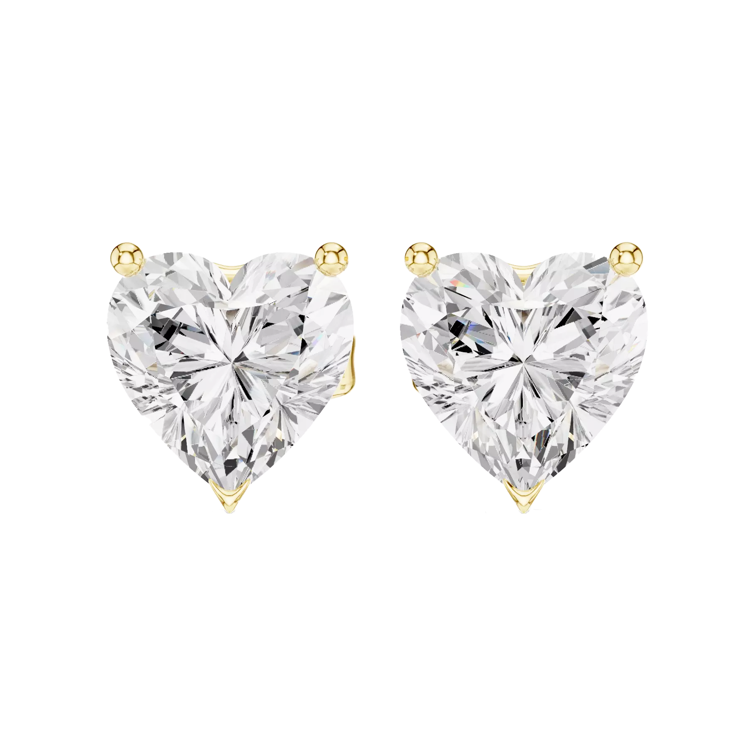 Heart-Diamond Solitaire Studs Earrings