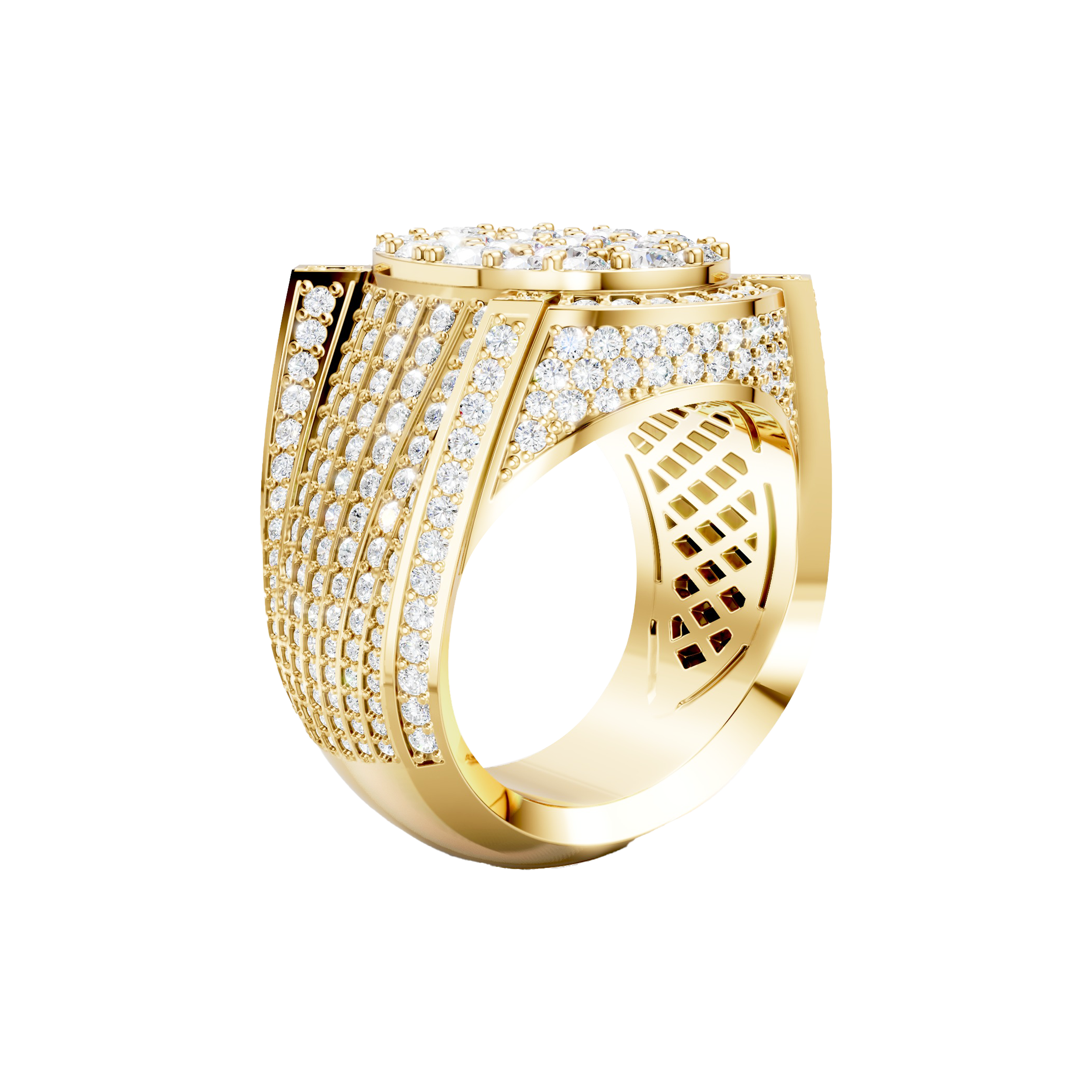 Men's Large Oval Diamond Ring - Image 3
