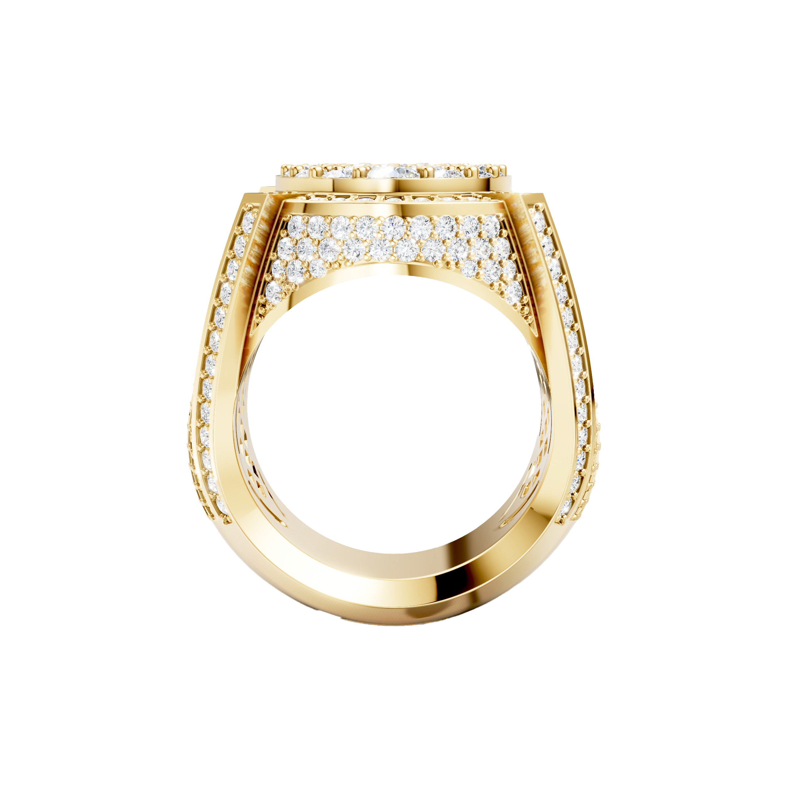 Men's Large Oval Diamond Ring - Image 2