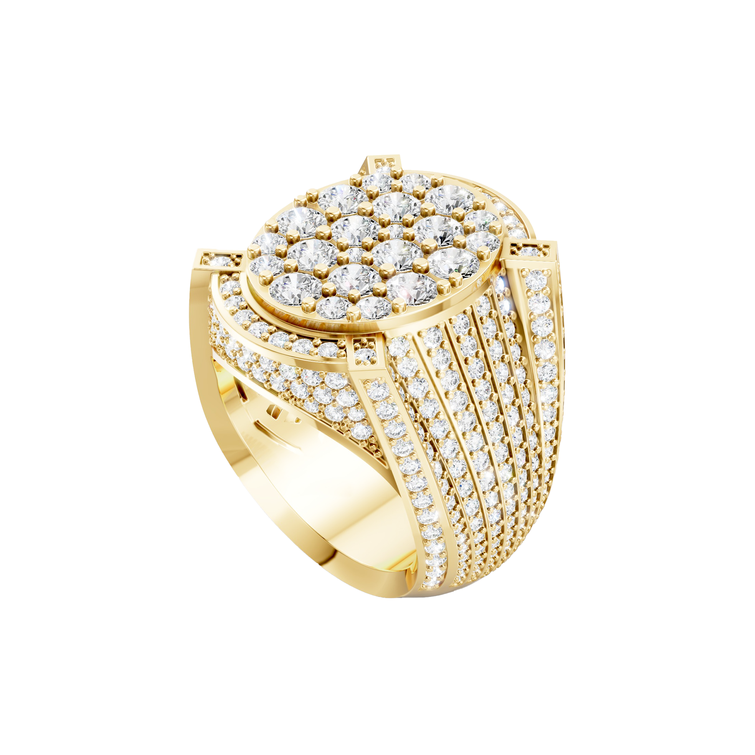 Men's Large Oval Diamond Ring