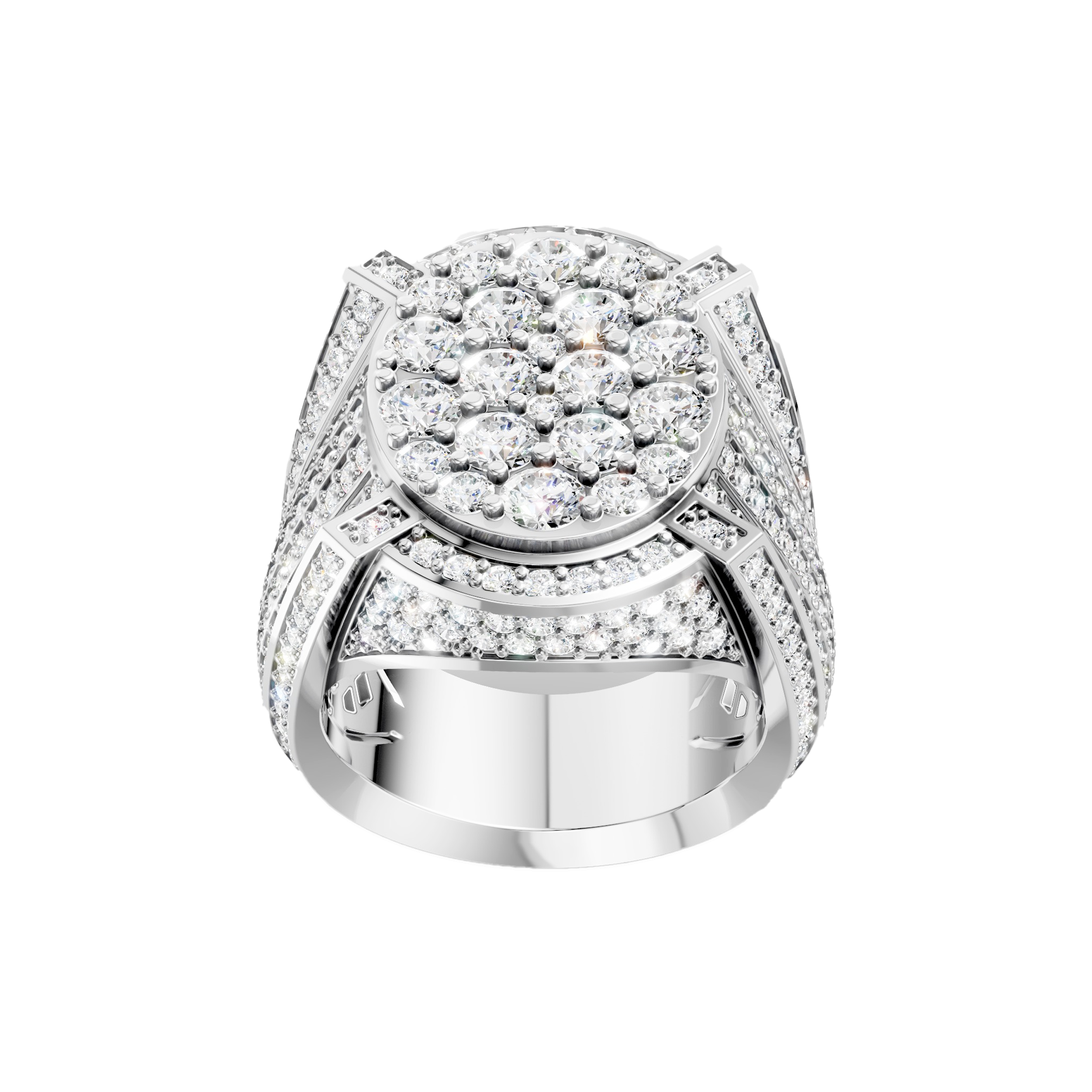 Men's Large Oval Diamond Ring - Image 7