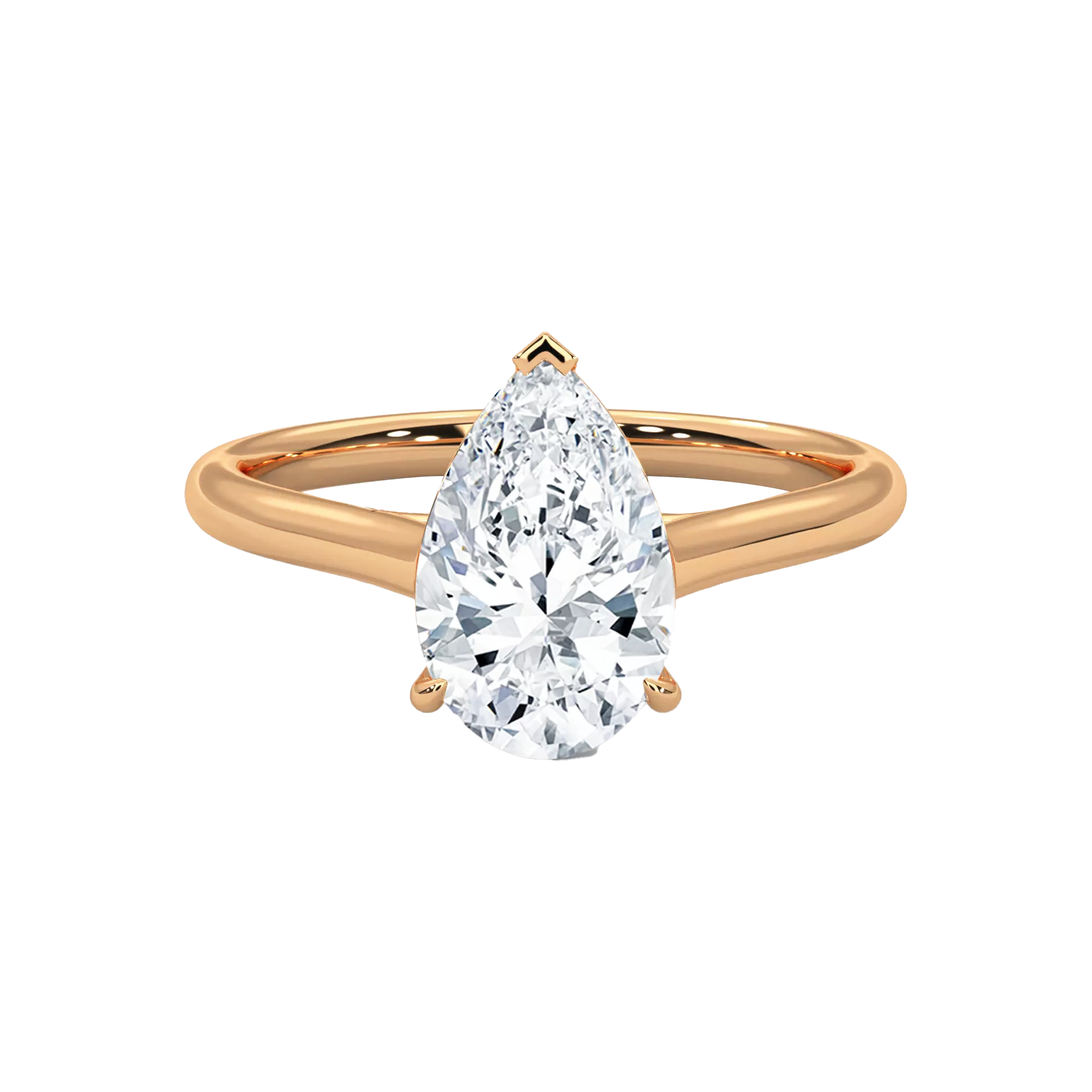 Pear Diamond Solitaire Ring - Image 4