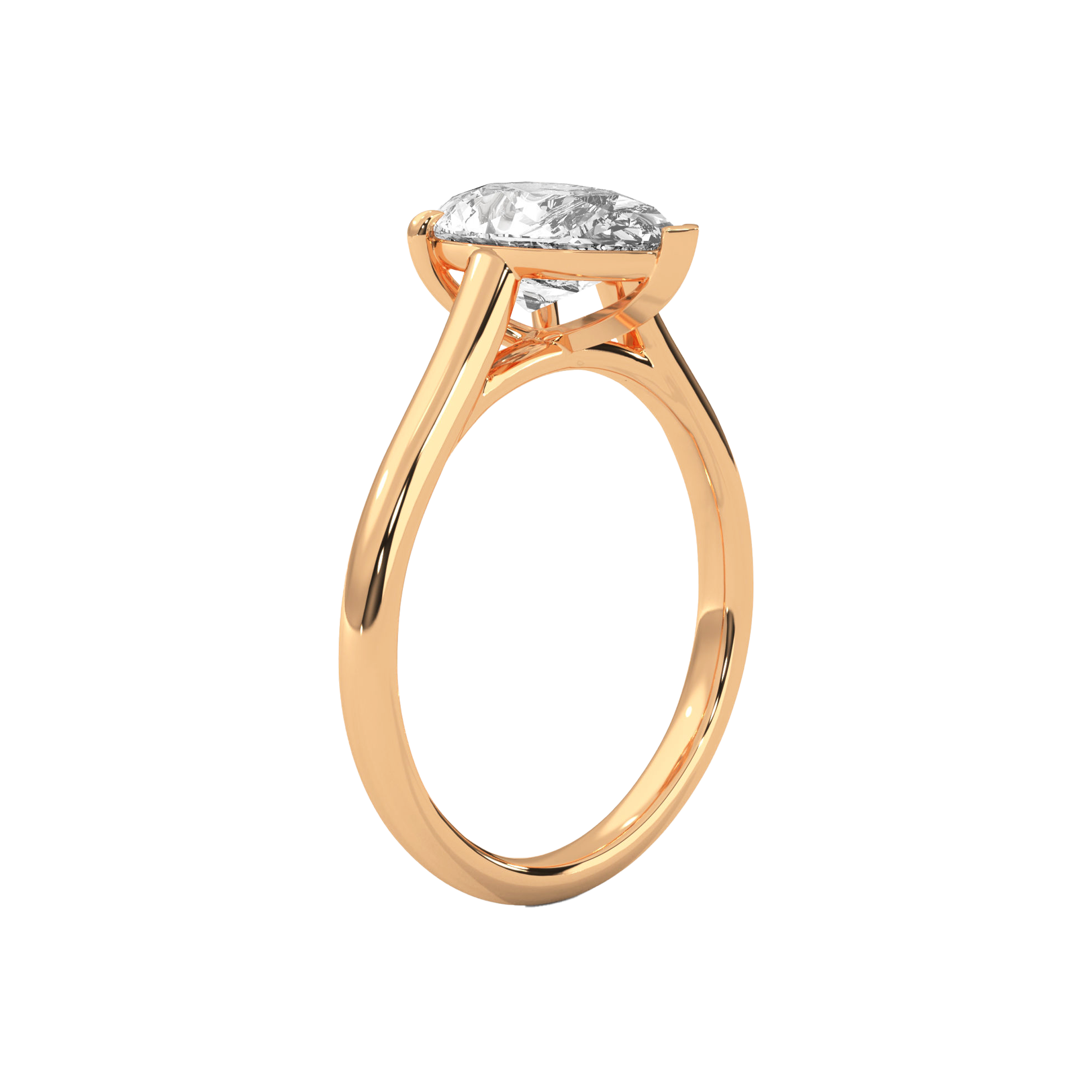 Pear Diamond Solitaire Ring - Image 5