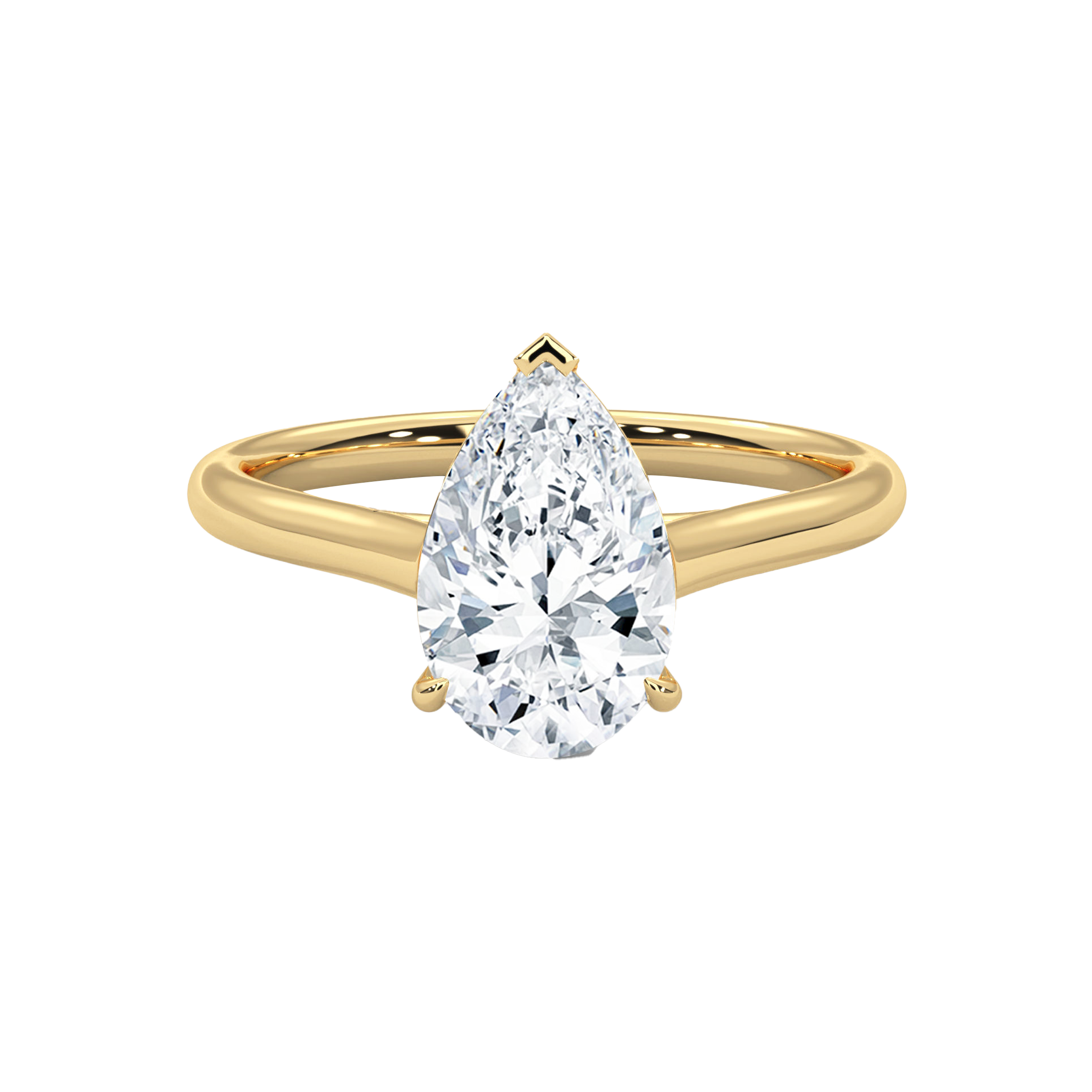 Pear Diamond Solitaire Ring