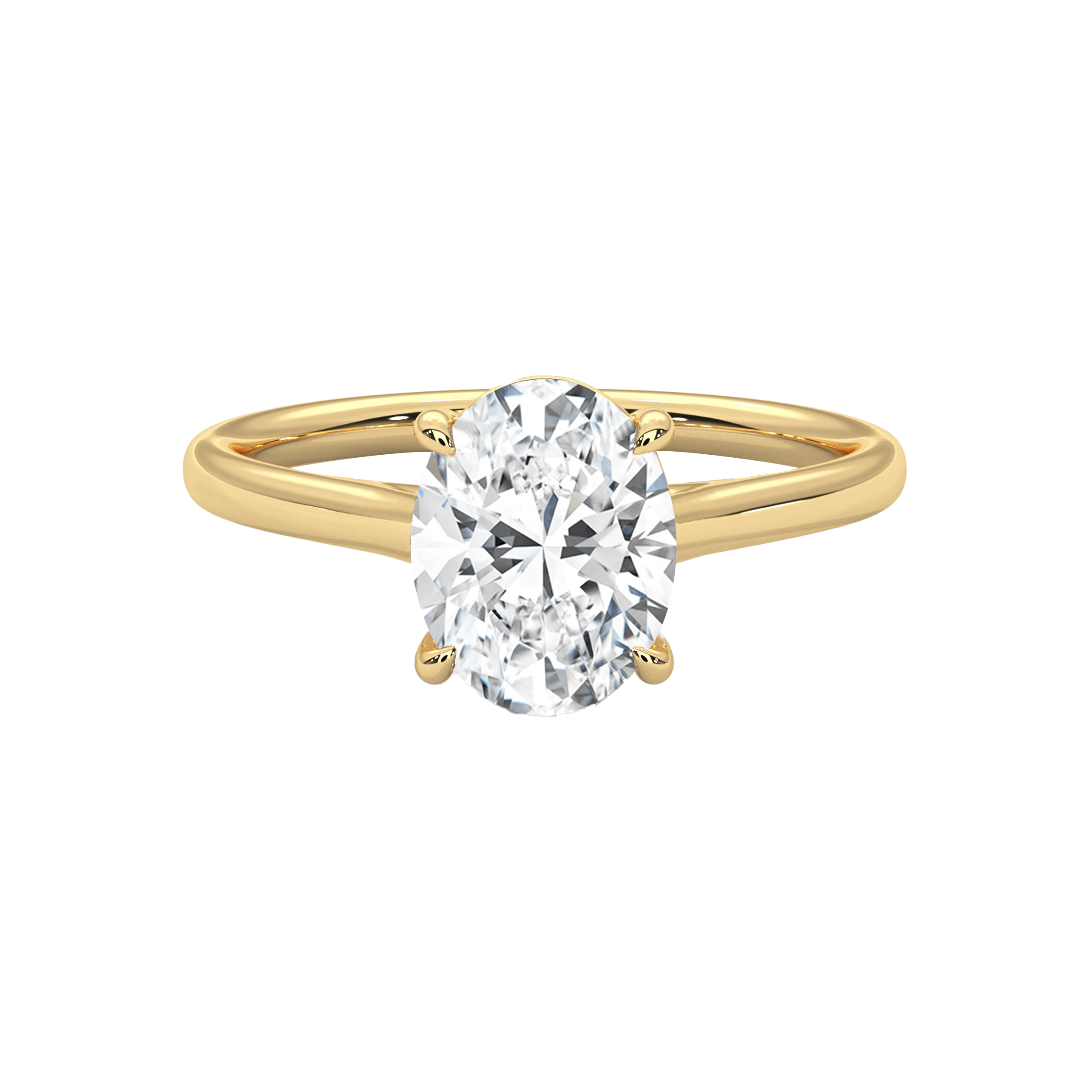 Oval Diamond Solitaire Ring