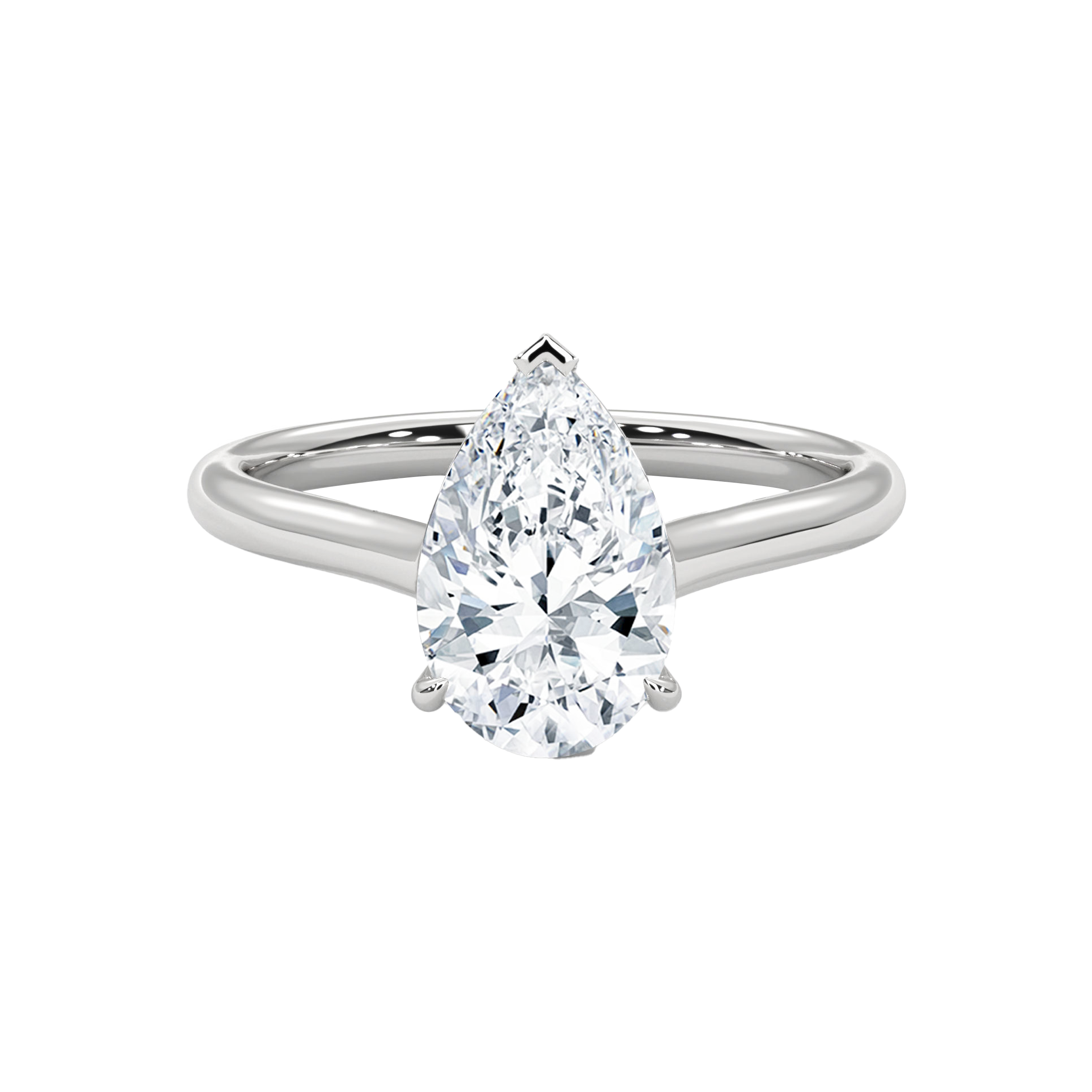 Pear Diamond Solitaire Ring - Image 7