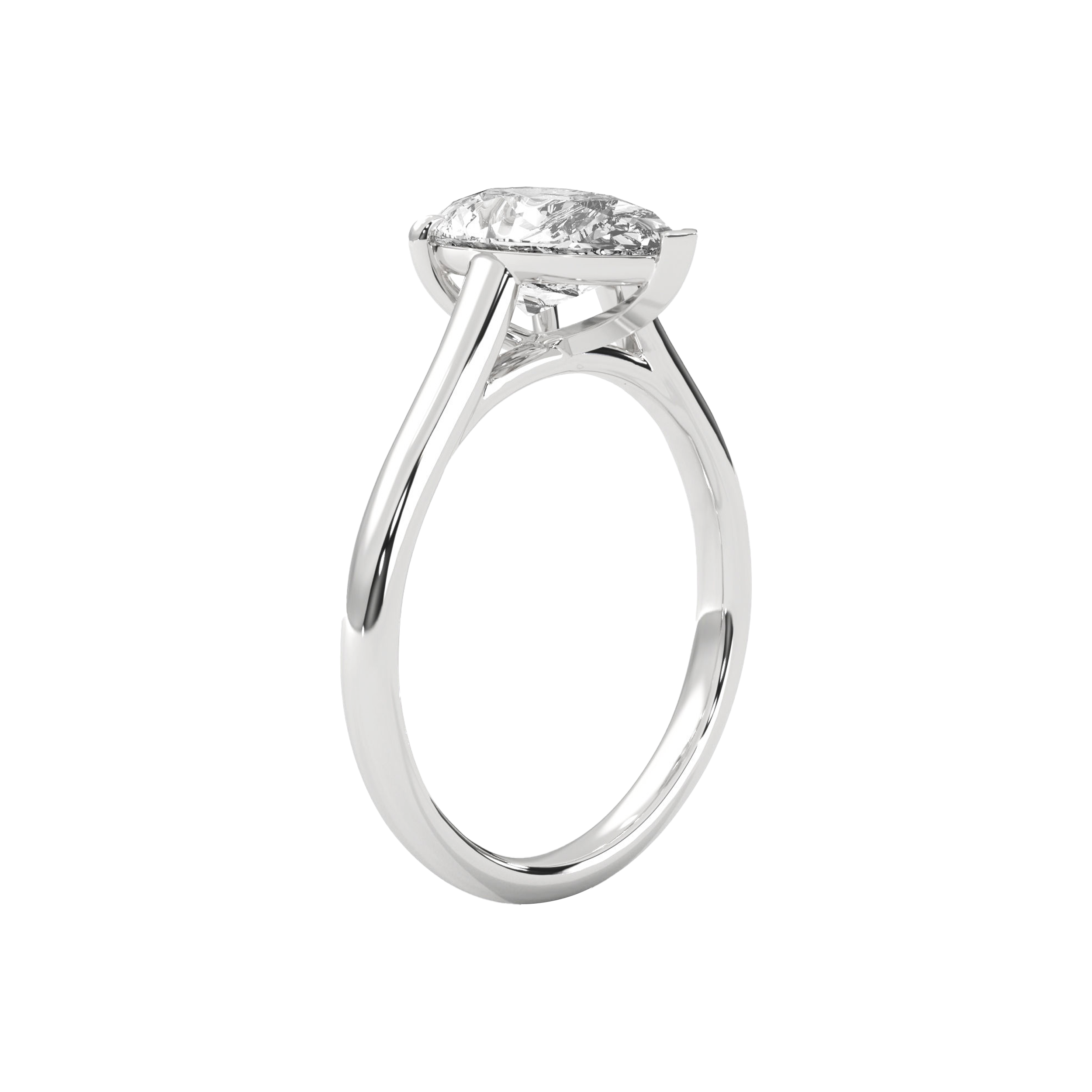Pear Diamond Solitaire Ring - Image 6
