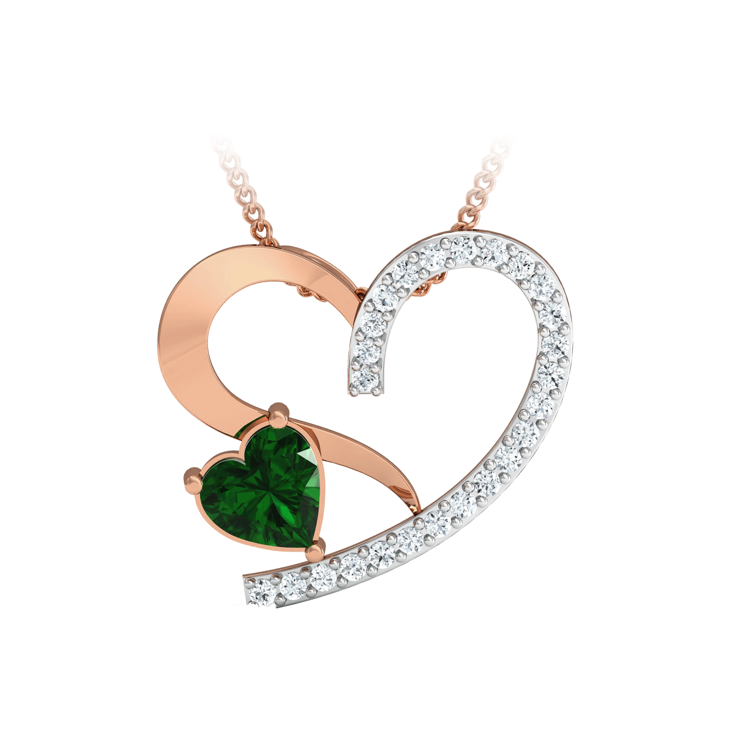 Two-Tone Women’s Heart Pendant, Ring, and Earrings Set - Image 11