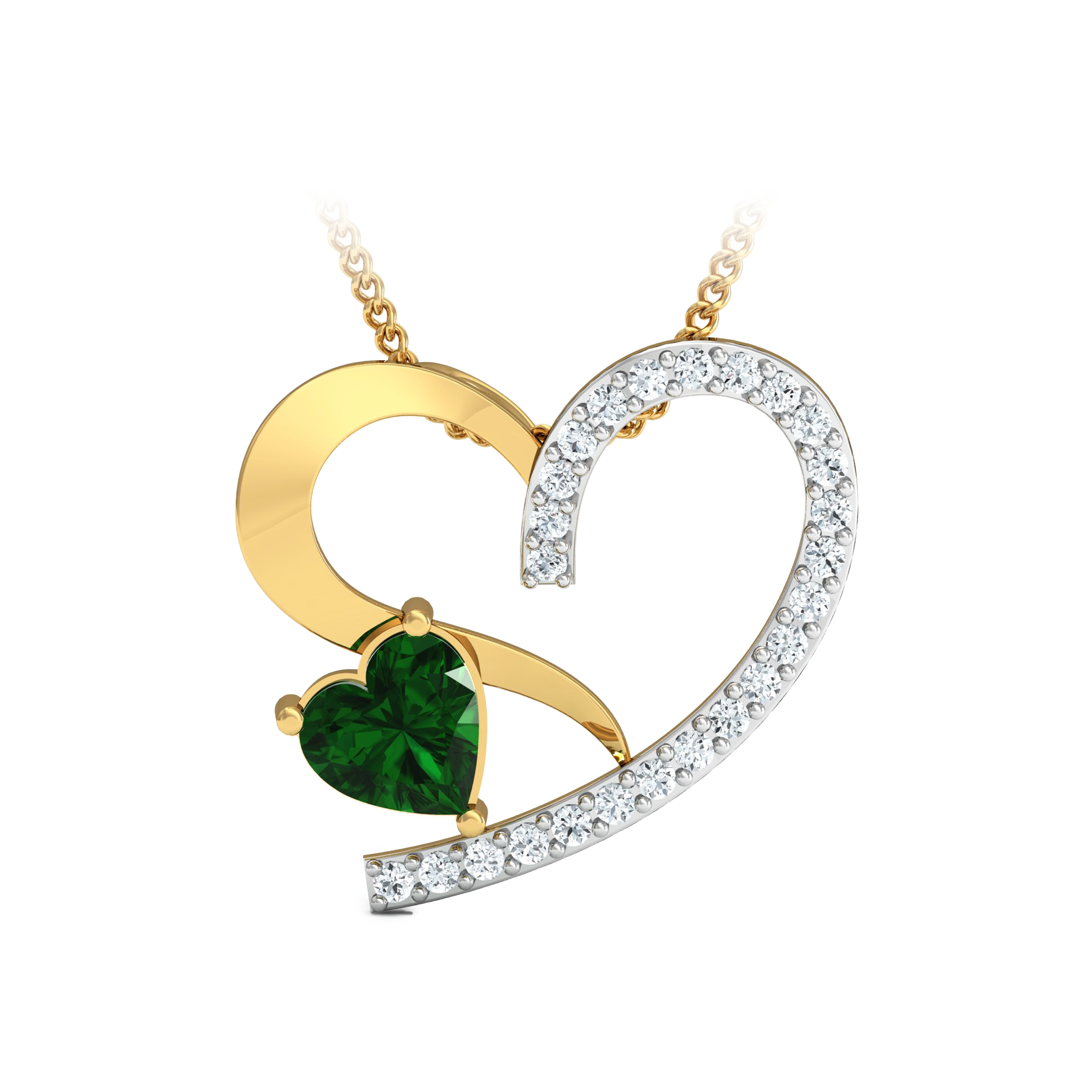 Two-Tone Women’s Heart Pendant, Ring, and Earrings Set - Image 5