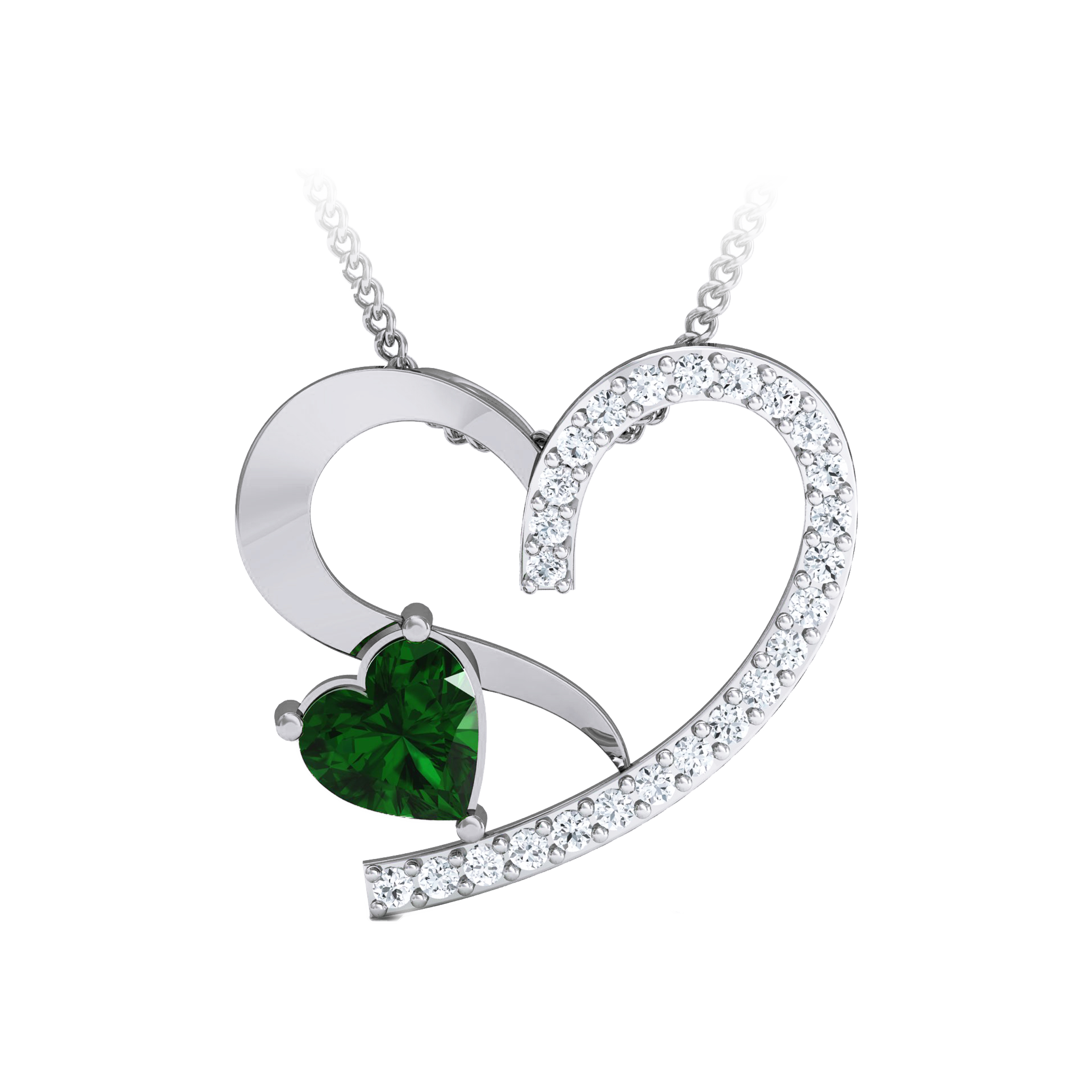 Two-Tone Women’s Heart Pendant, Ring, and Earrings Set - Image 17