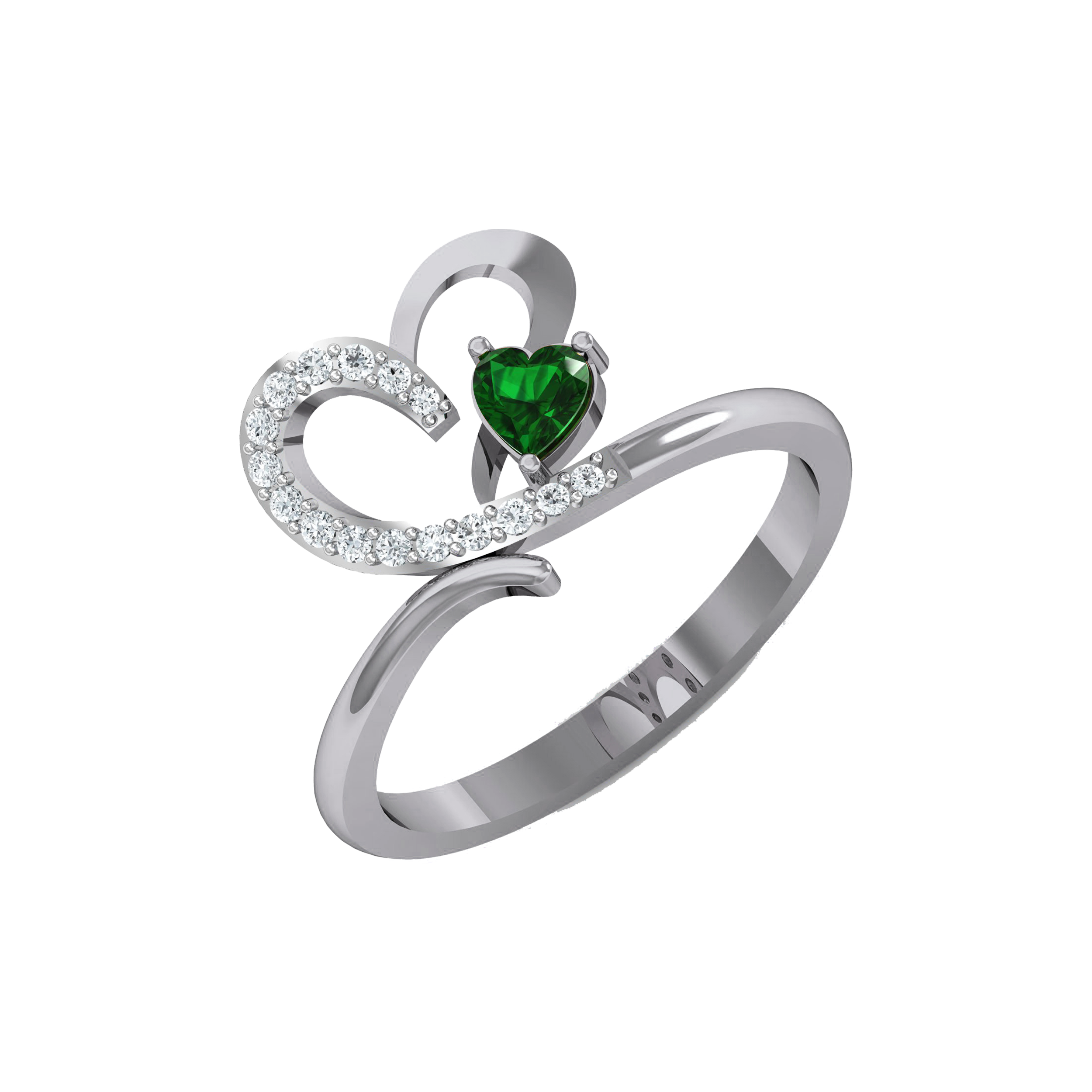 Two-Tone Women’s Heart Pendant, Ring, and Earrings Set - Image 18