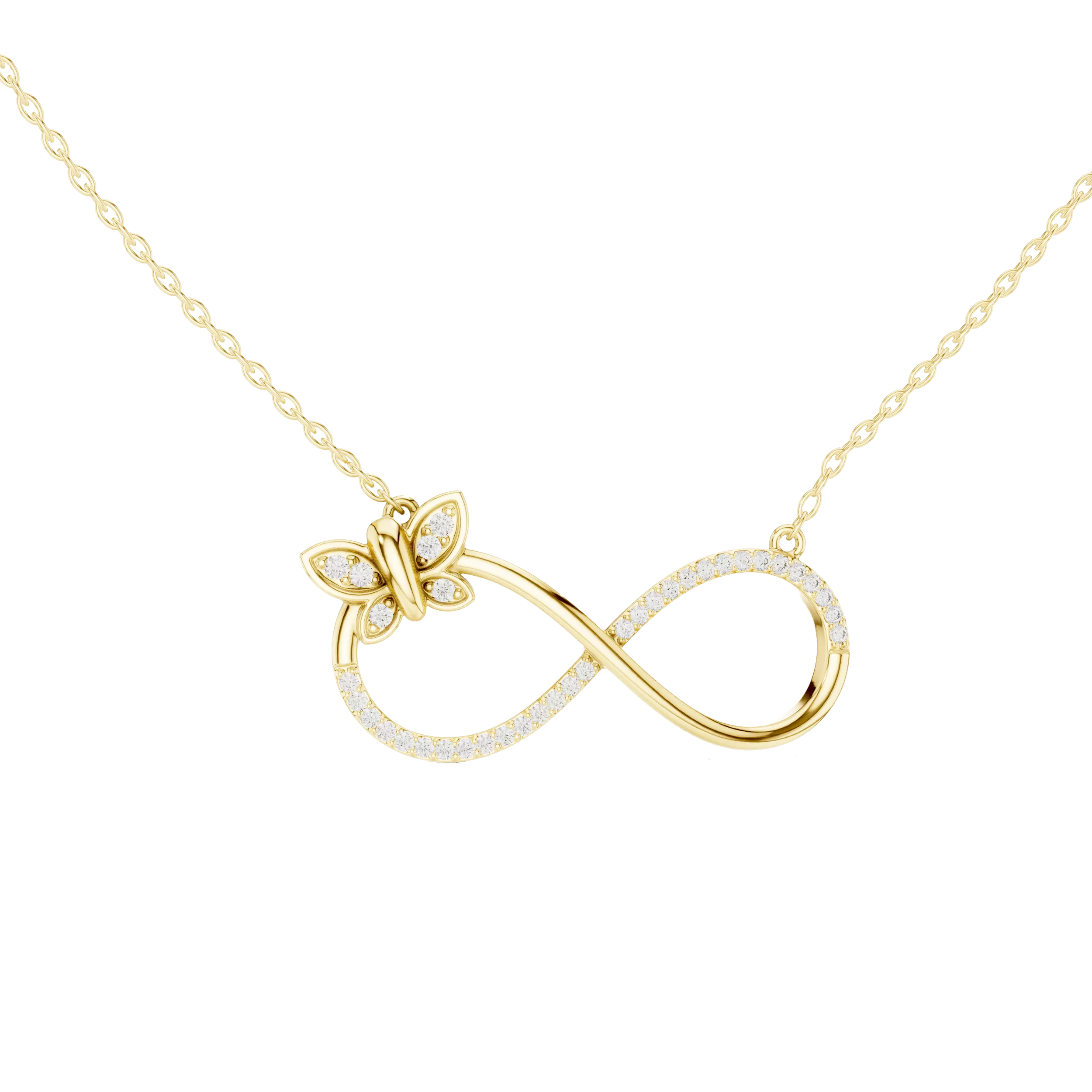Women's Infinity Butterfly Pendant Necklace
