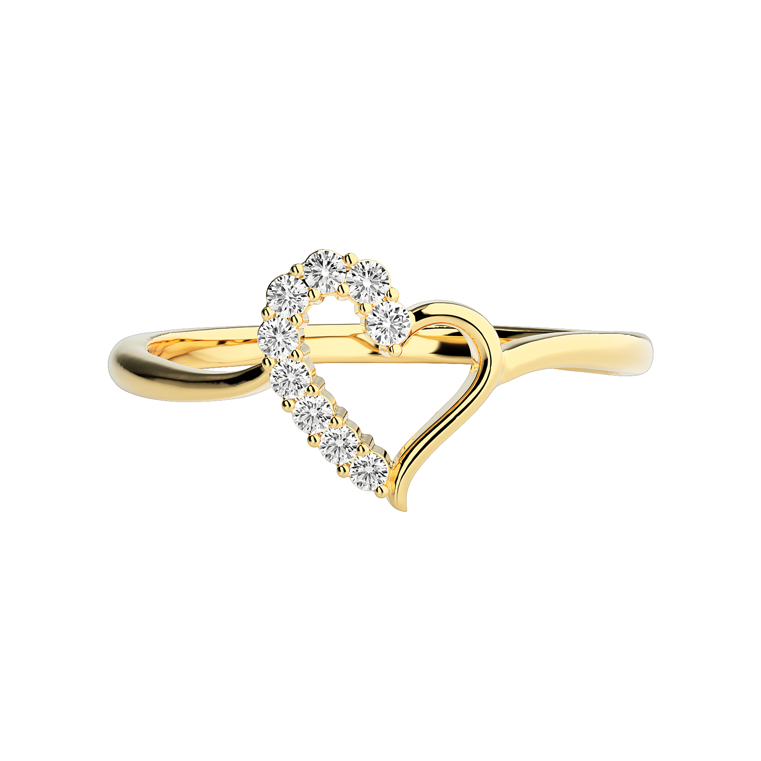 Women's Light-Weight Diamond Heart Ring